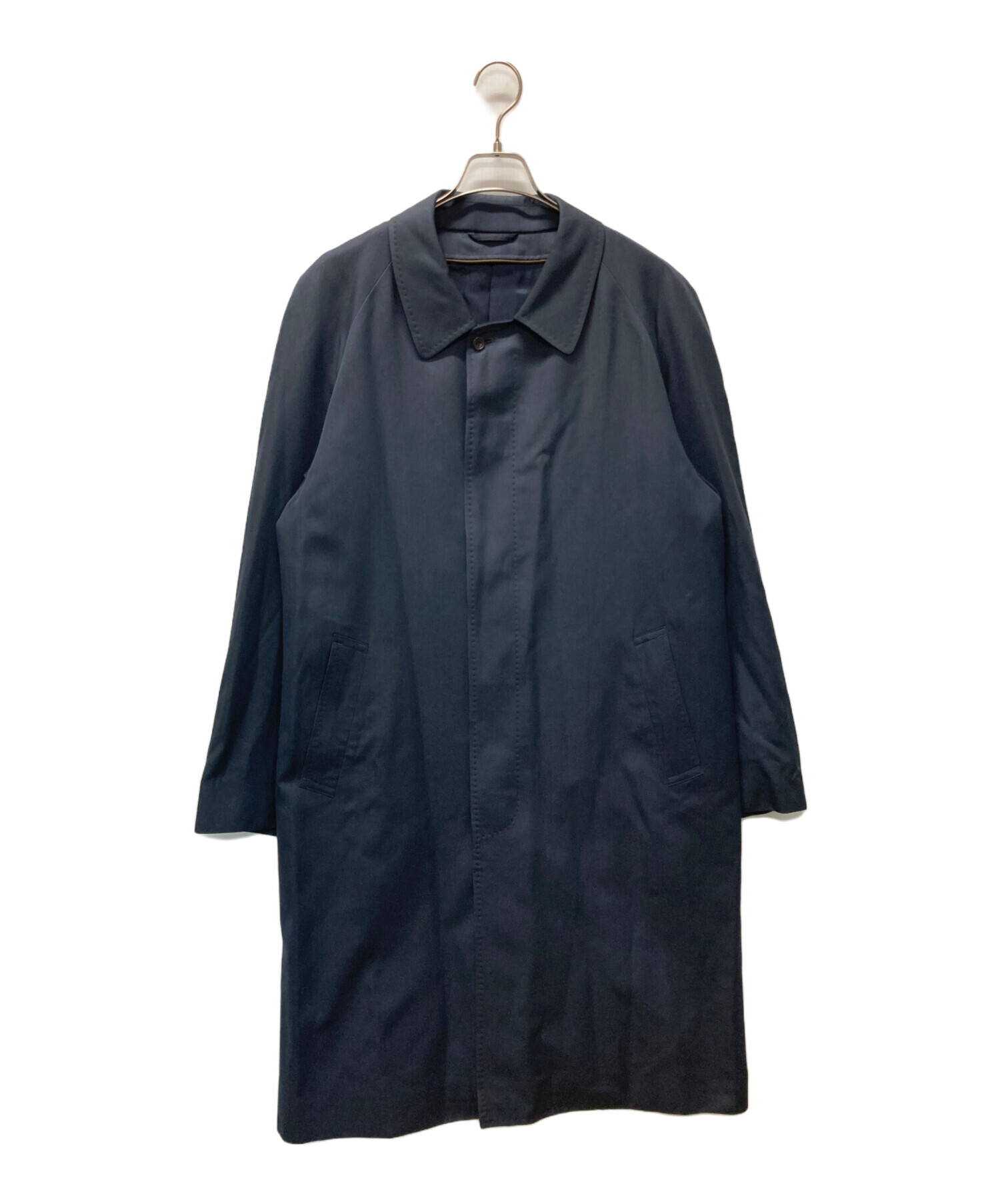 イヴ・サンローラン　Yves Saint-Laurentネイビステンカラーコート 中古・古着通販】Yves Saint Laurent (イヴサンローラン) ウールシルク