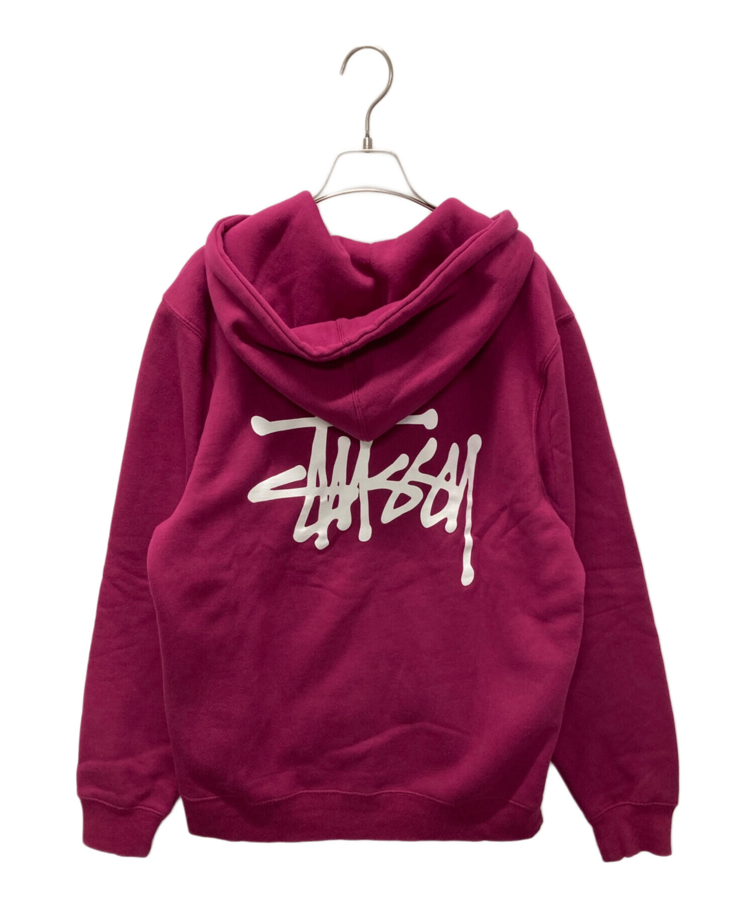 Stussy フルジップパーカー ピンク Sサイズ 中古・古着通販】stussy (ステューシー) ジップパーカー ピンク サイズ
