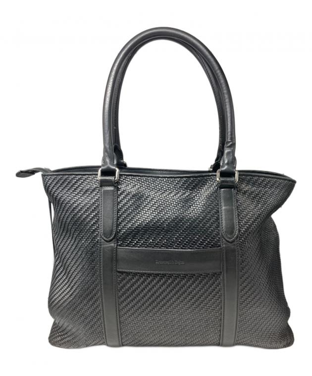 Ermenegildo Zegna エルメネジル ド・ゼニア　バッグ黒本革 中古・古着通販】Ermenegildo Zegna (エルメネジルド・ゼニア) レザー