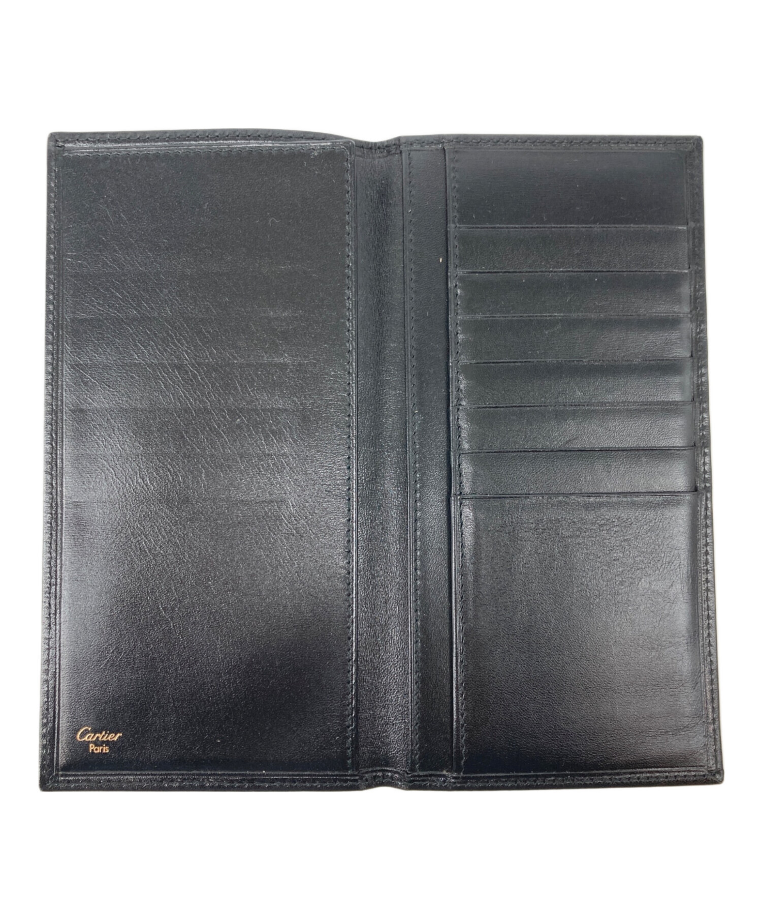 Cartier 長財布 カルティエ ラウンドファスナー ブラック 中古・古着通販】Cartier (カルティエ) 長財布 ブラック｜ブランド