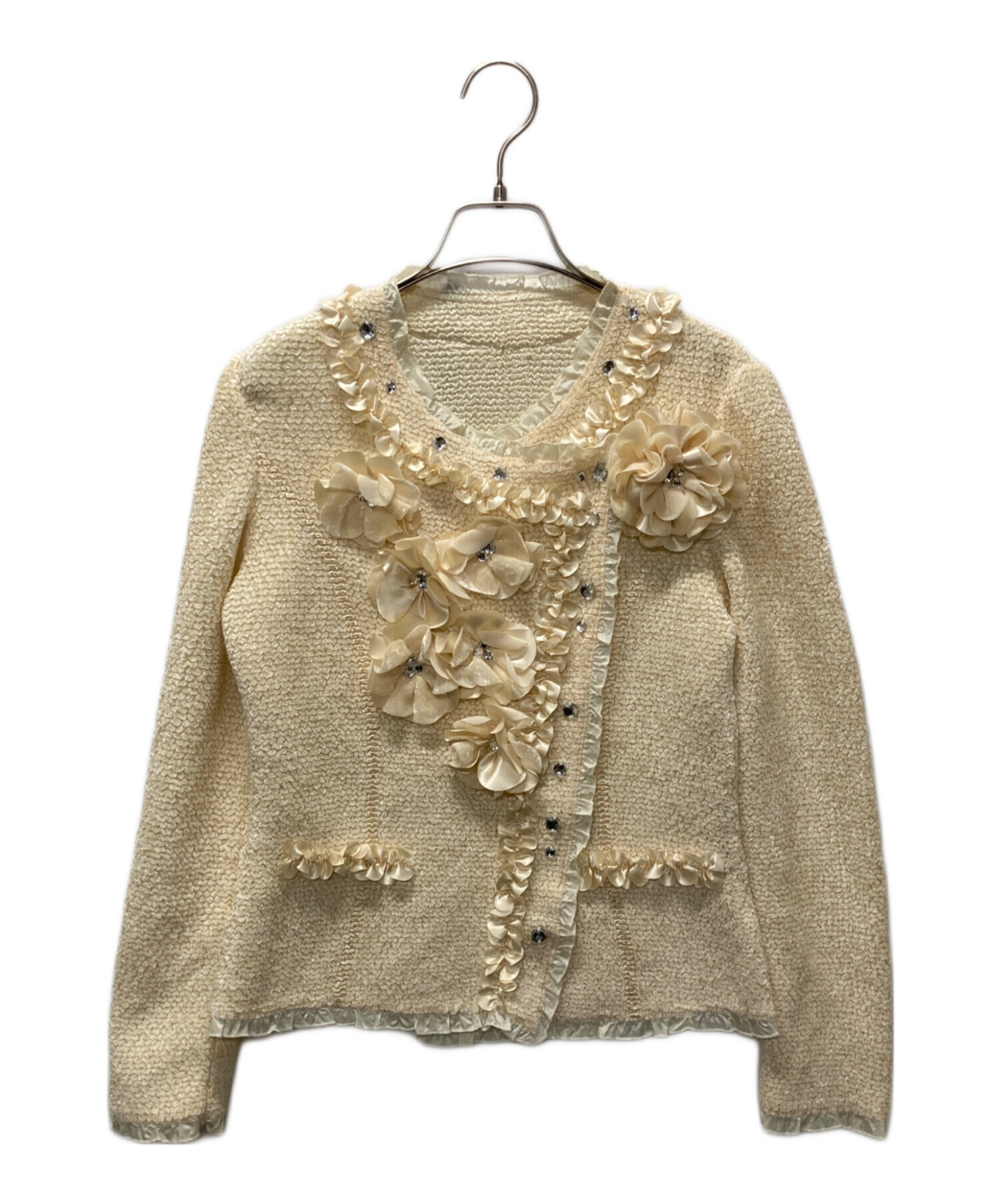 ノコオーノ ノコプリーツ 花柄 リボン プリーツジャケット 7分袖 極美品 中古・古着通販】NOKO OHNO (ノコ オーノ) ベロアフラワープリーツ