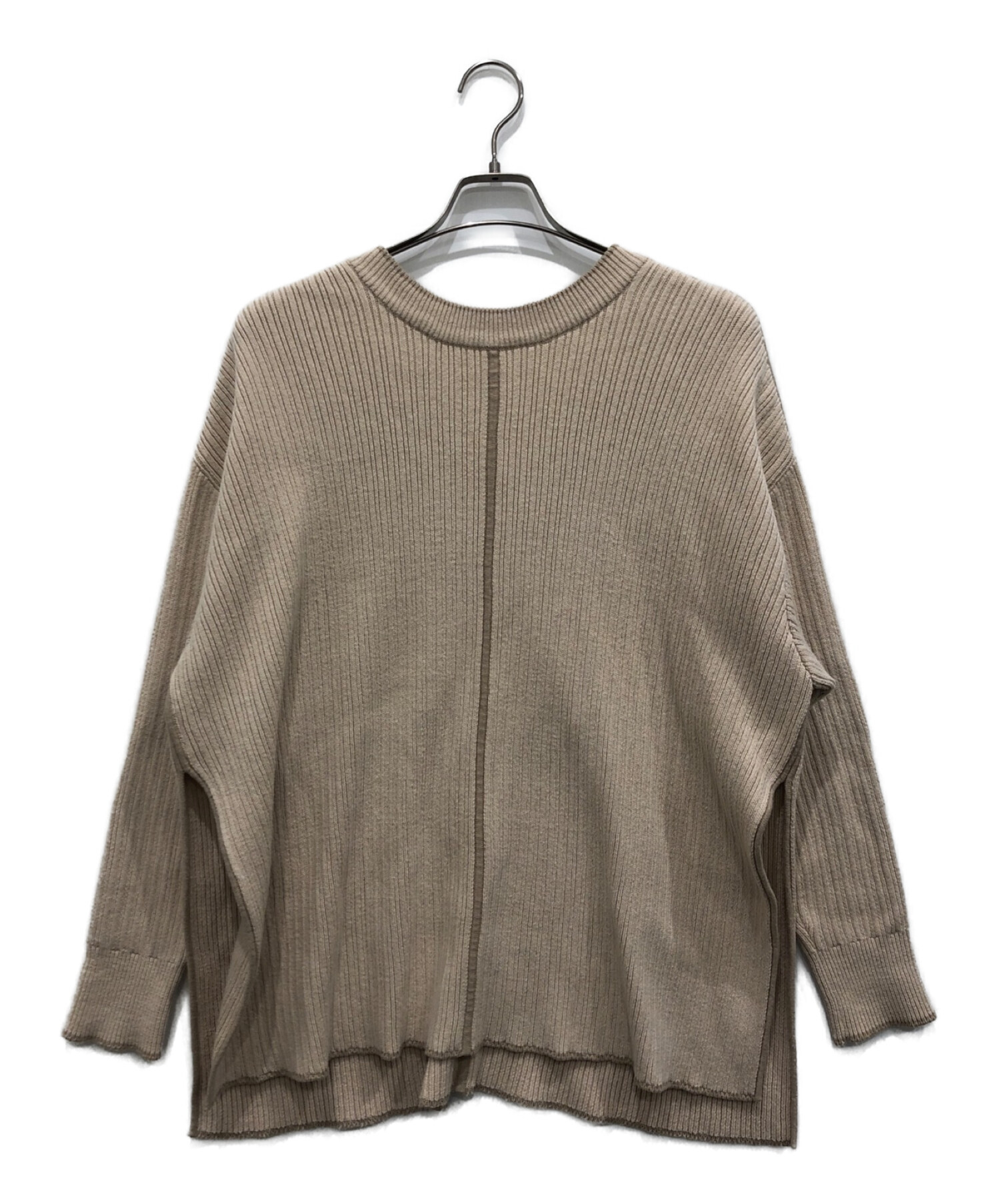 中古・古着通販】CLANE (クラネ) ダブルフェイスラインニット ベージュ