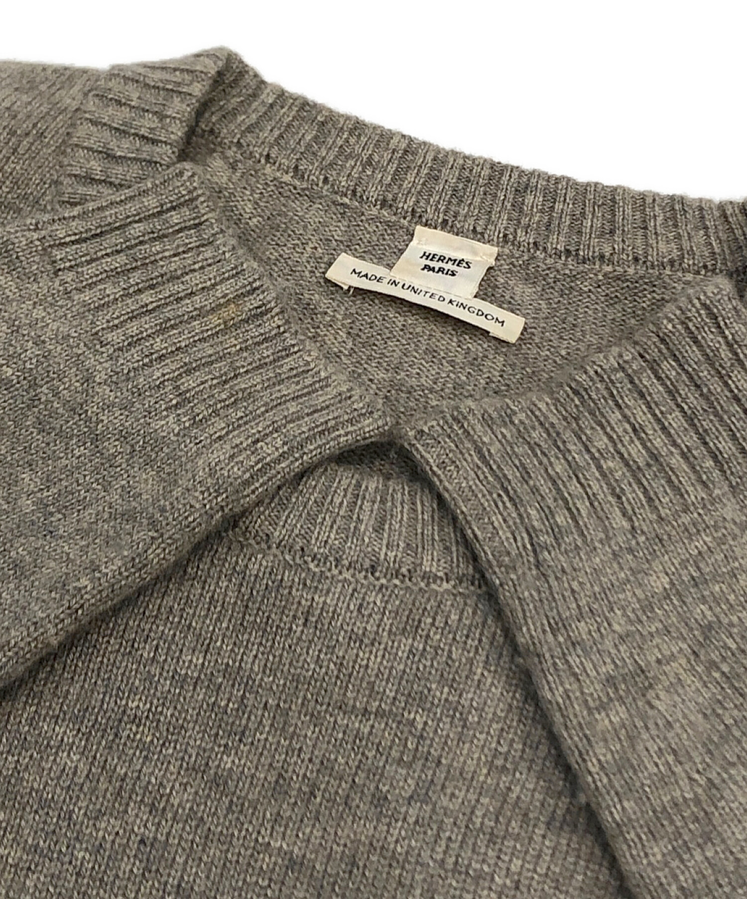 HERMES 上質カシミヤ×シルク ノースリーブドレープニット ベージュ 38 HERMES 上質カシミヤ×シルク ノースリーブドレープニット ベージュ 38