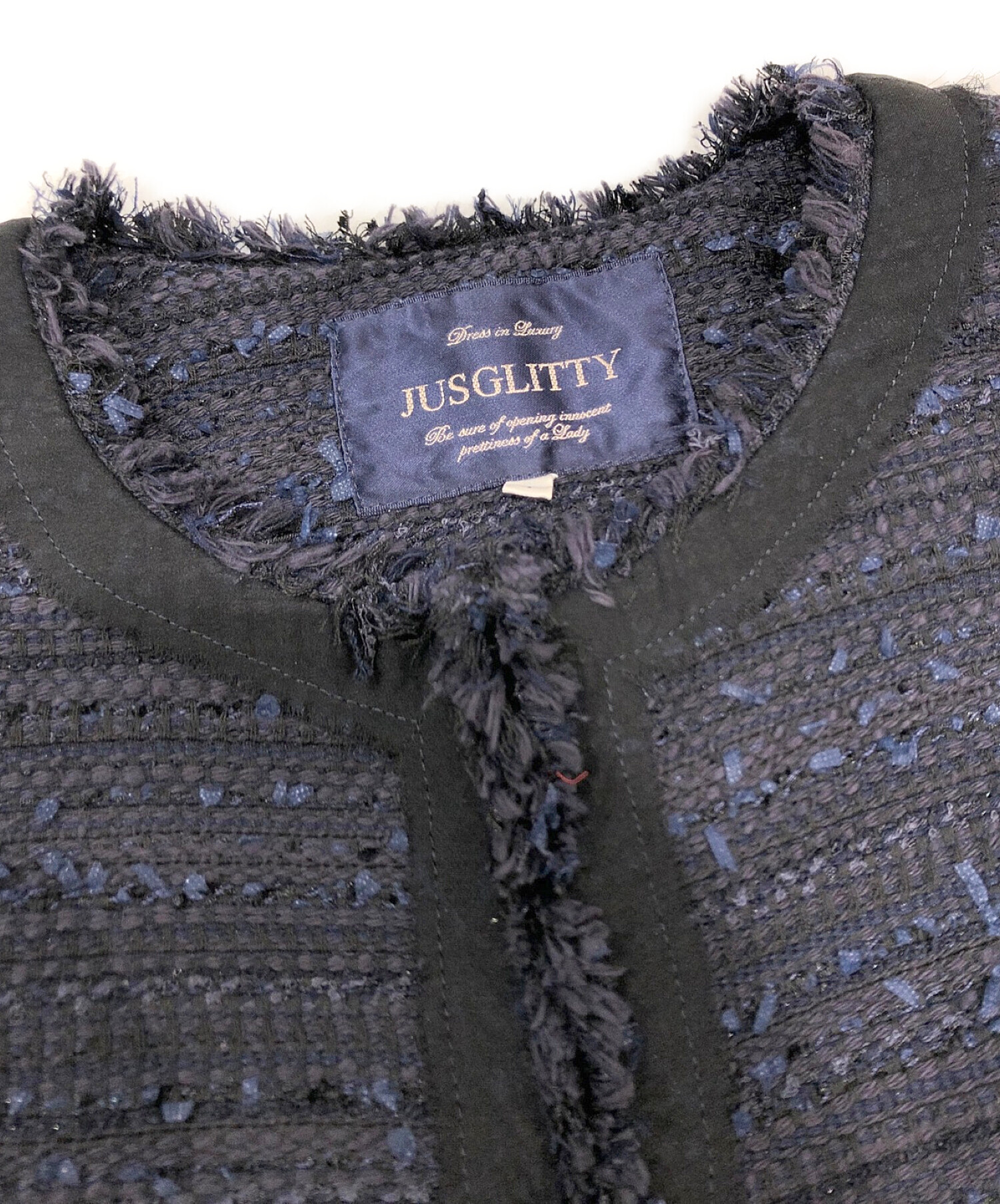 中古・古着通販】JUSGLITTY (ジャスグリッティー) ノーカラーツイード