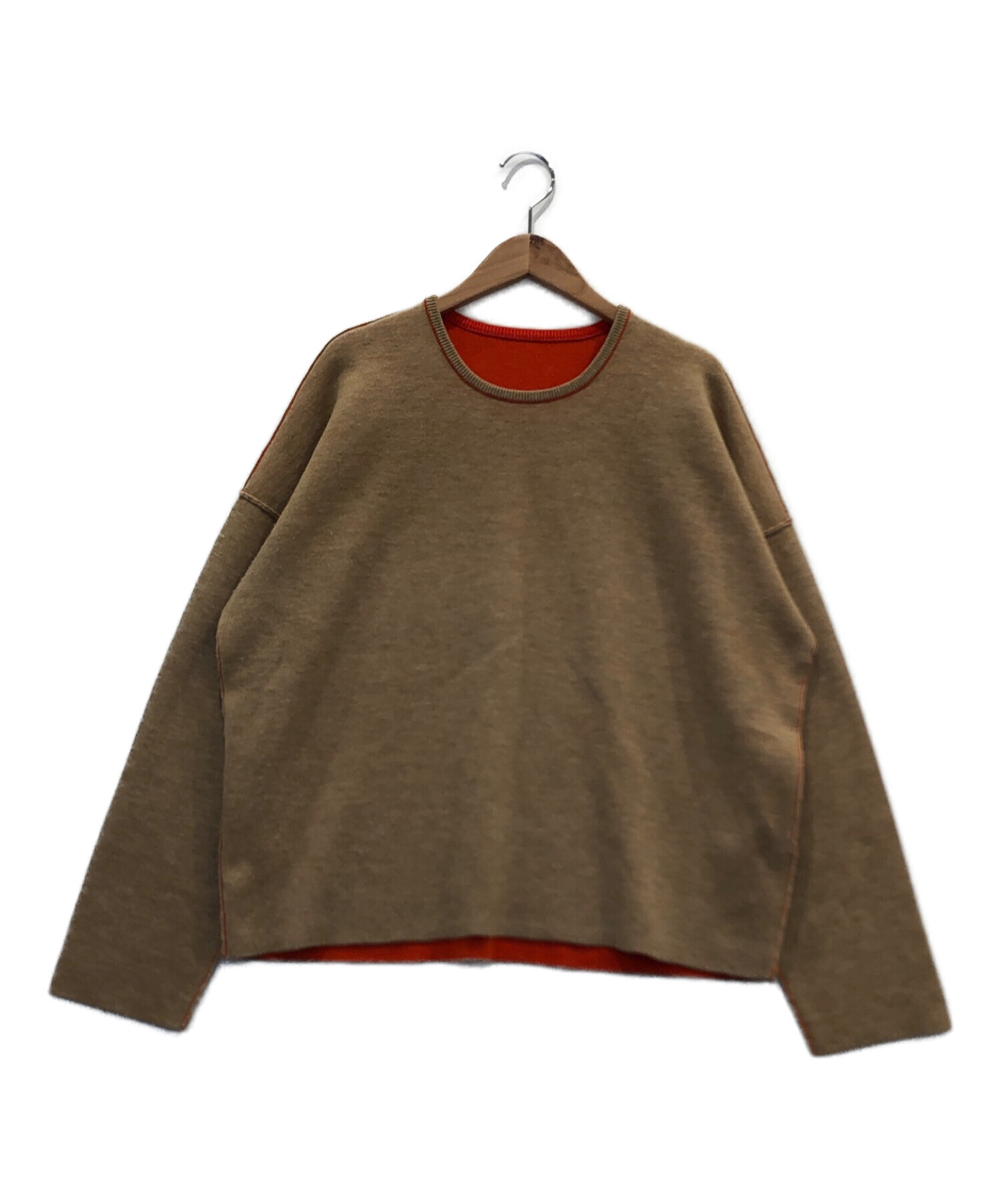 gypsohilaジプソフィアW face knit topsオレンジベージュ 【公式通販】