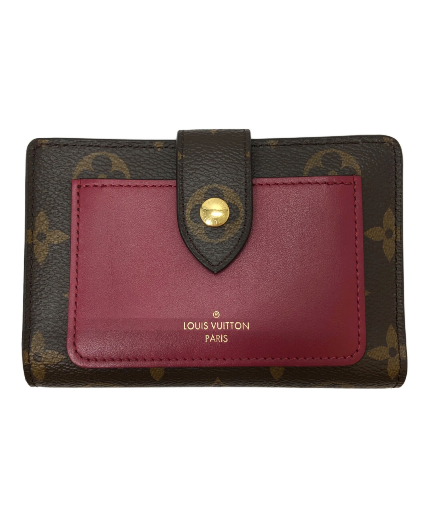 LOUIS VUITTON 二つ折り財布 ブラウン/ピンク ポルトフォイユ パラス