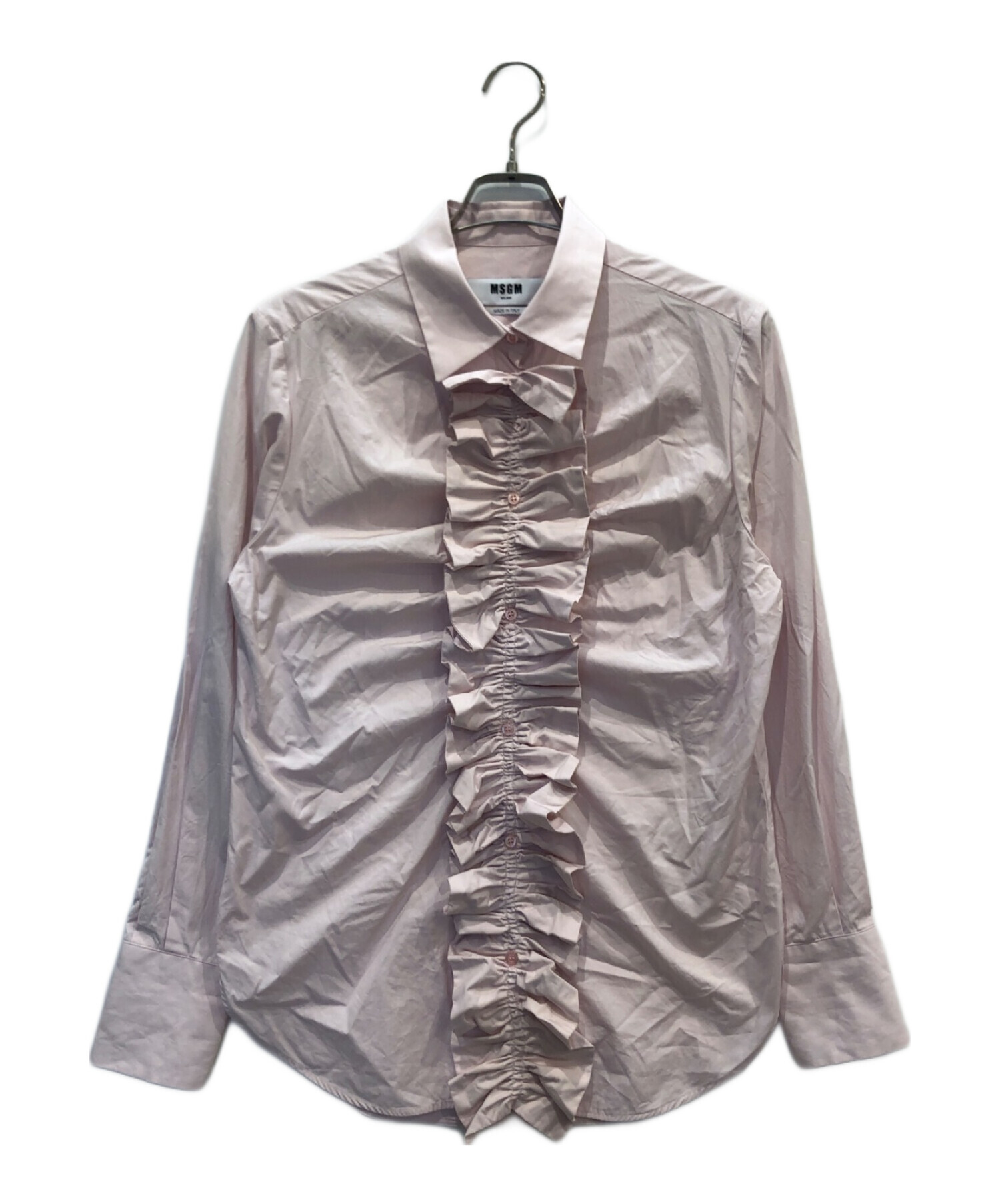 中古・古着通販】MSGM (エムエスジーエム) フリルシャツ ピンク サイズ