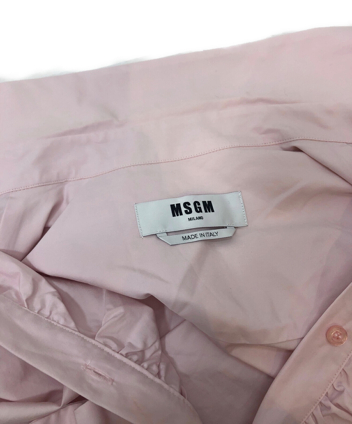 中古・古着通販】MSGM (エムエスジーエム) フリルシャツ ピンク サイズ