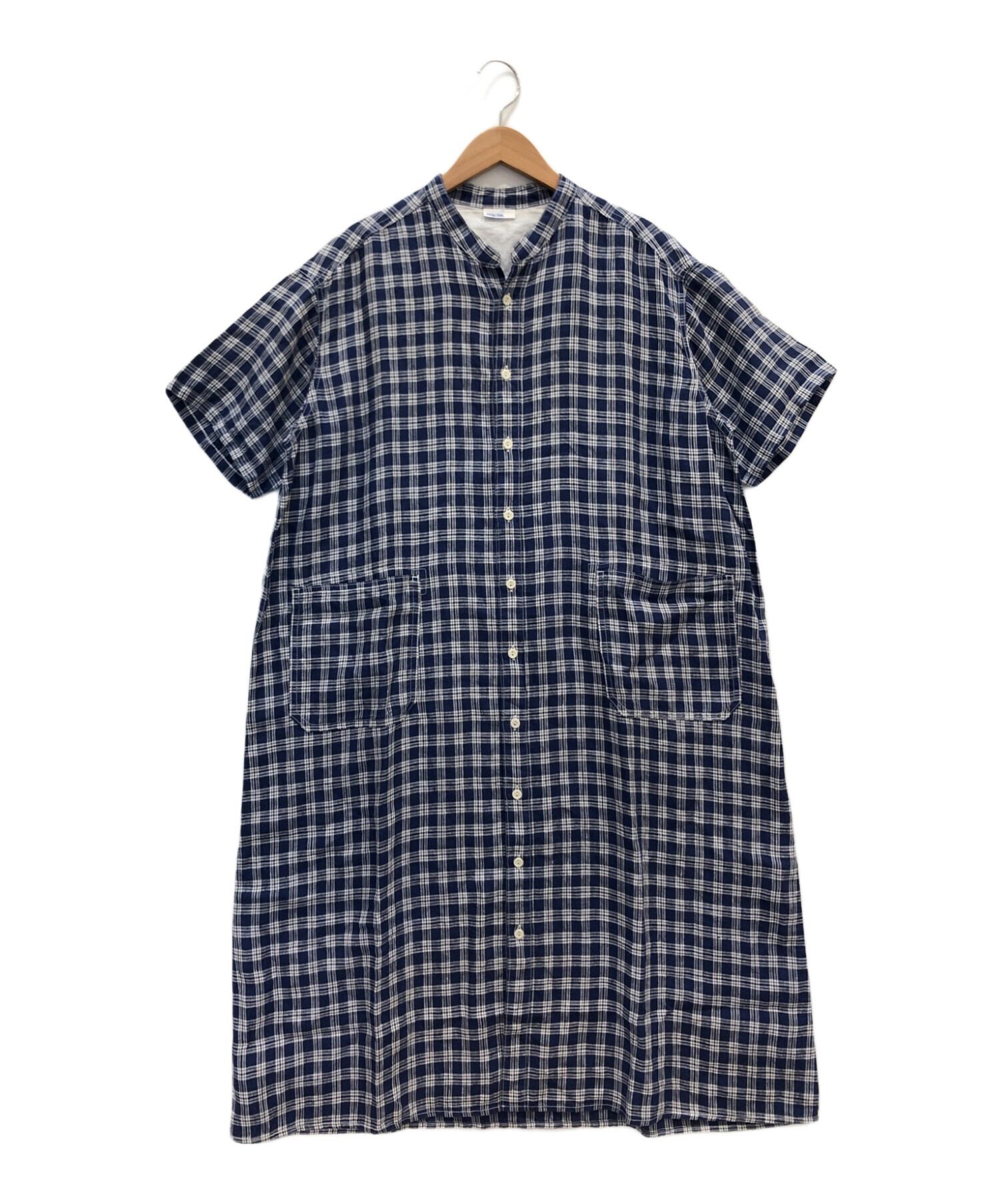 中古・古着通販】CLIP.TAB (クリップタブ) リネンチェックシャツ 中古・古着通販】CLIP.TAB (クリップタブ) リネンチェックシャツ