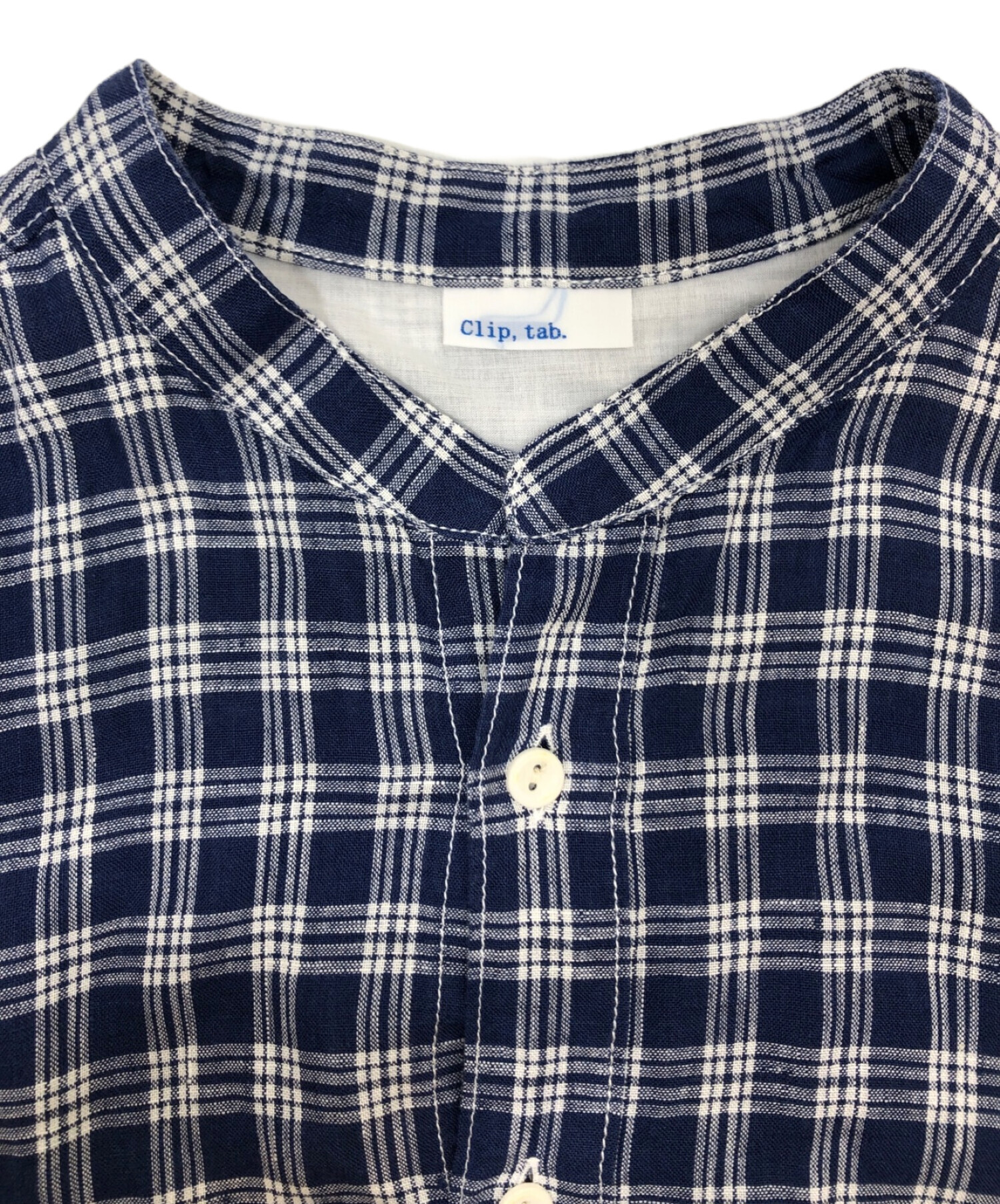 中古・古着通販】CLIP.TAB (クリップタブ) リネンチェックシャツ 