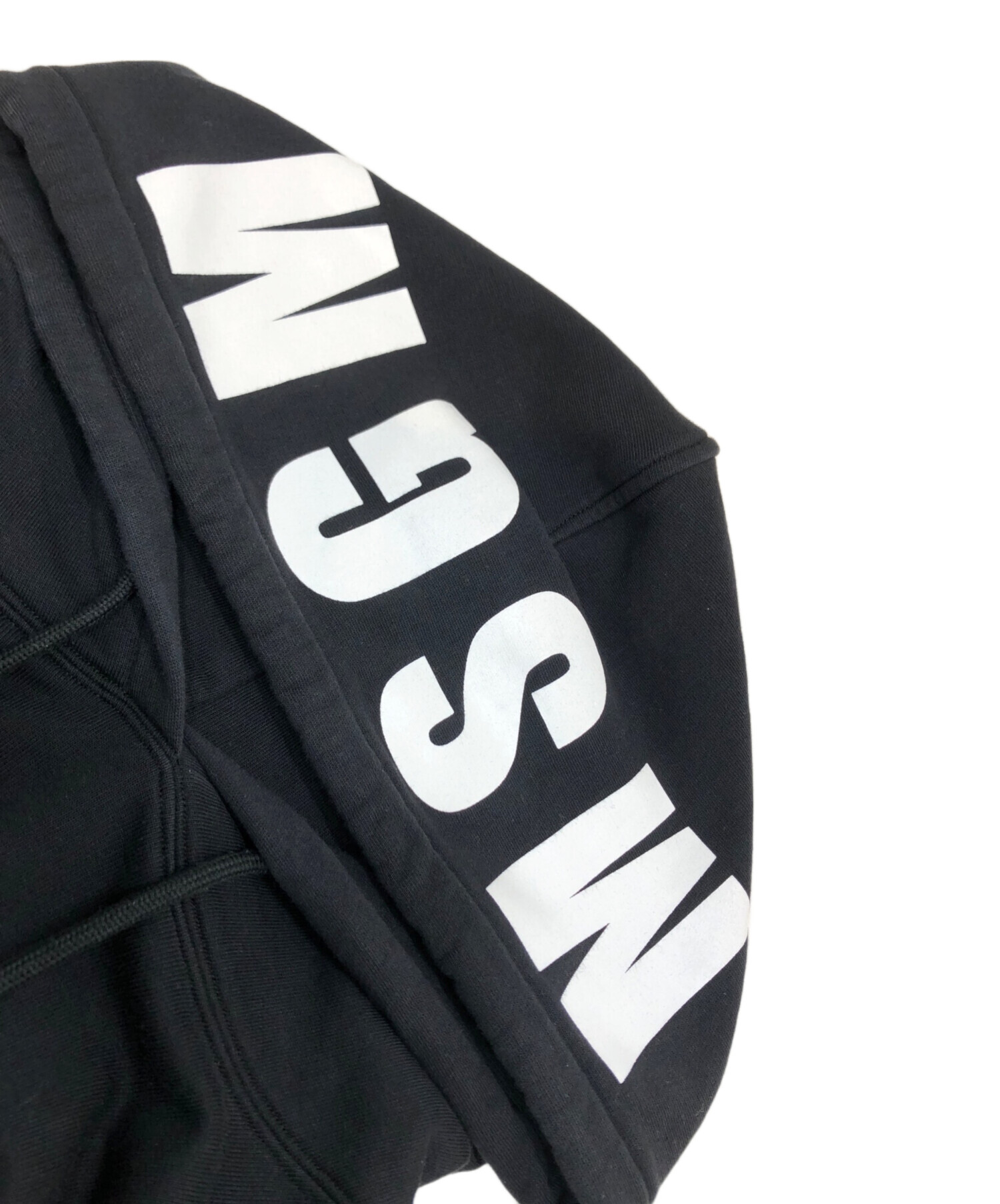 中古・古着通販】MSGM (エムエスジーエム) プリントパーカー ブラック 