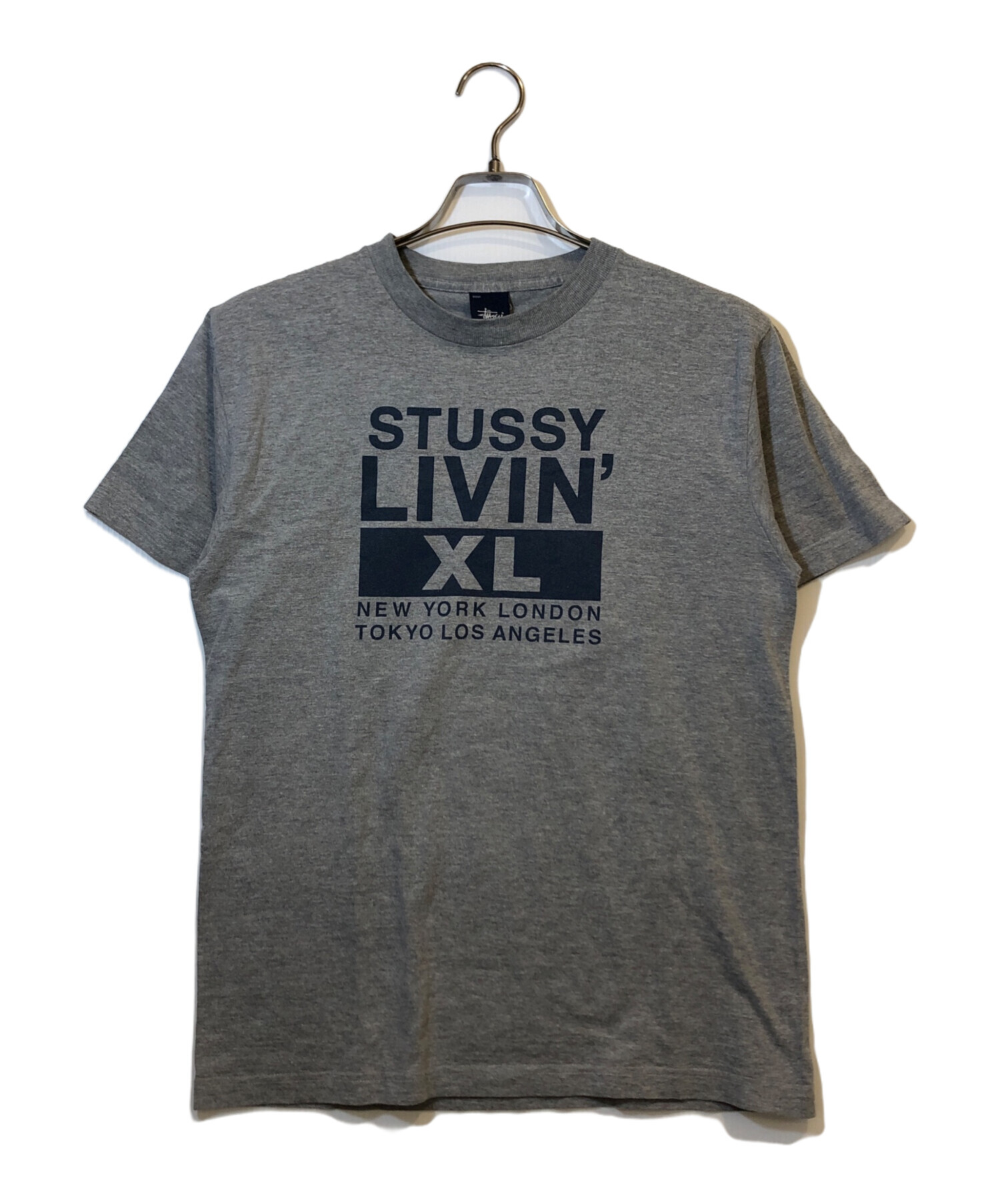 中古・古着通販】stussy (ステューシー) プリントTシャツ グレー 