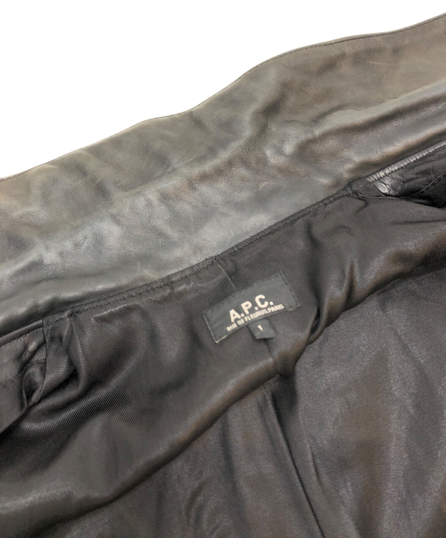 中古・古着通販】A.P.C. (アーペーセー) ホース レザーコート ブラック