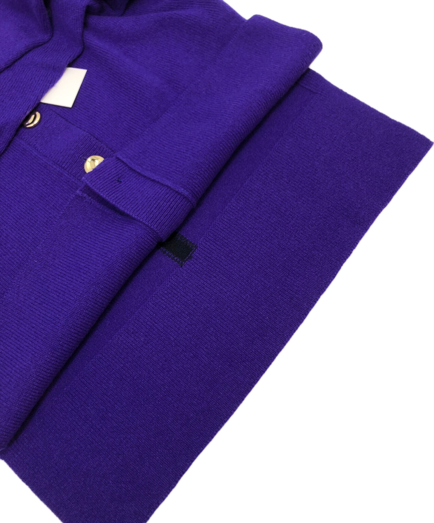 中古・古着通販】CINOH (チノ) WOOL 7G CREW NECK CARDIGAN ブルー