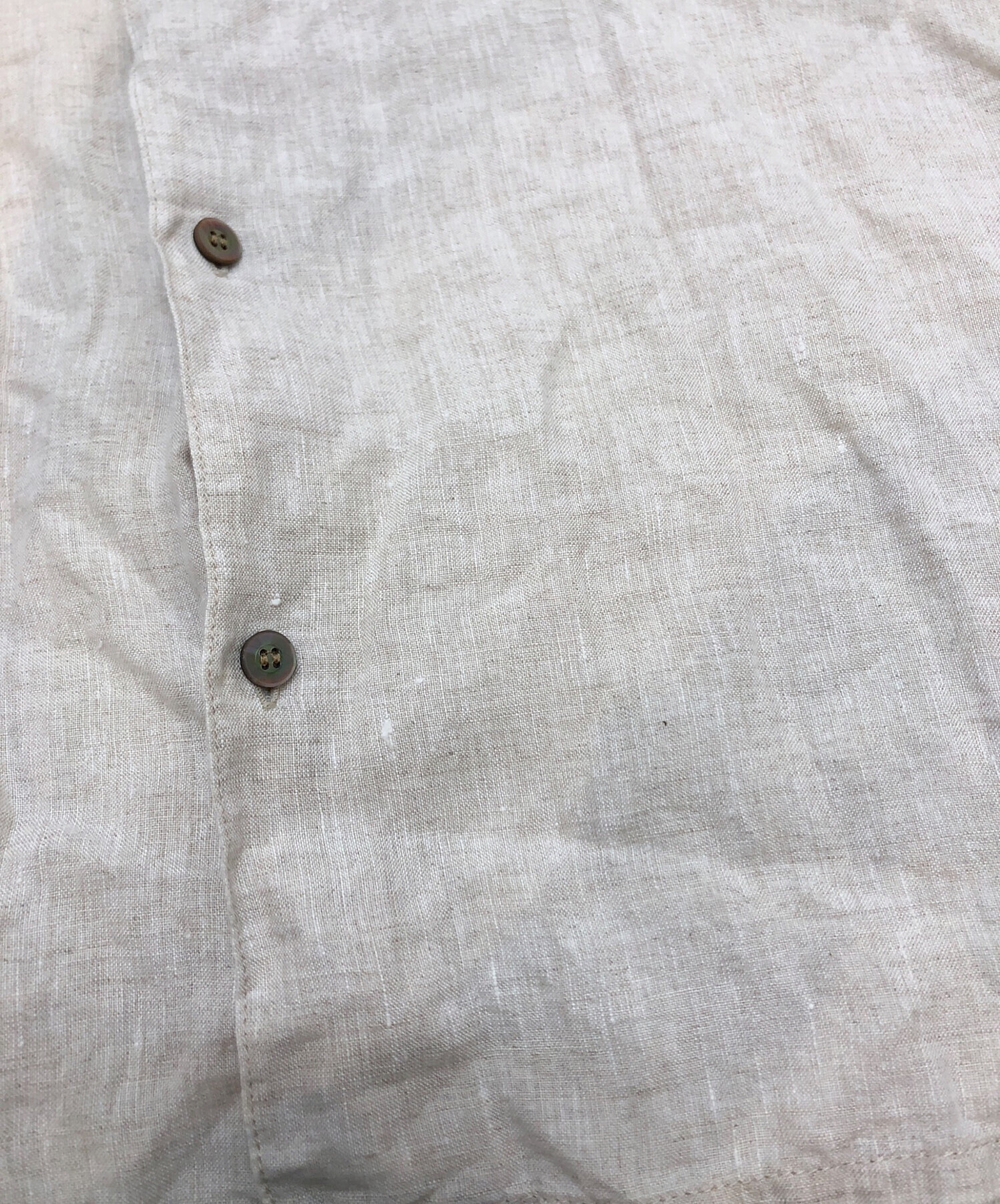 中古・古着通販】MOTO (モト) フレンチリネンシャツ ベージュ サイズ:L