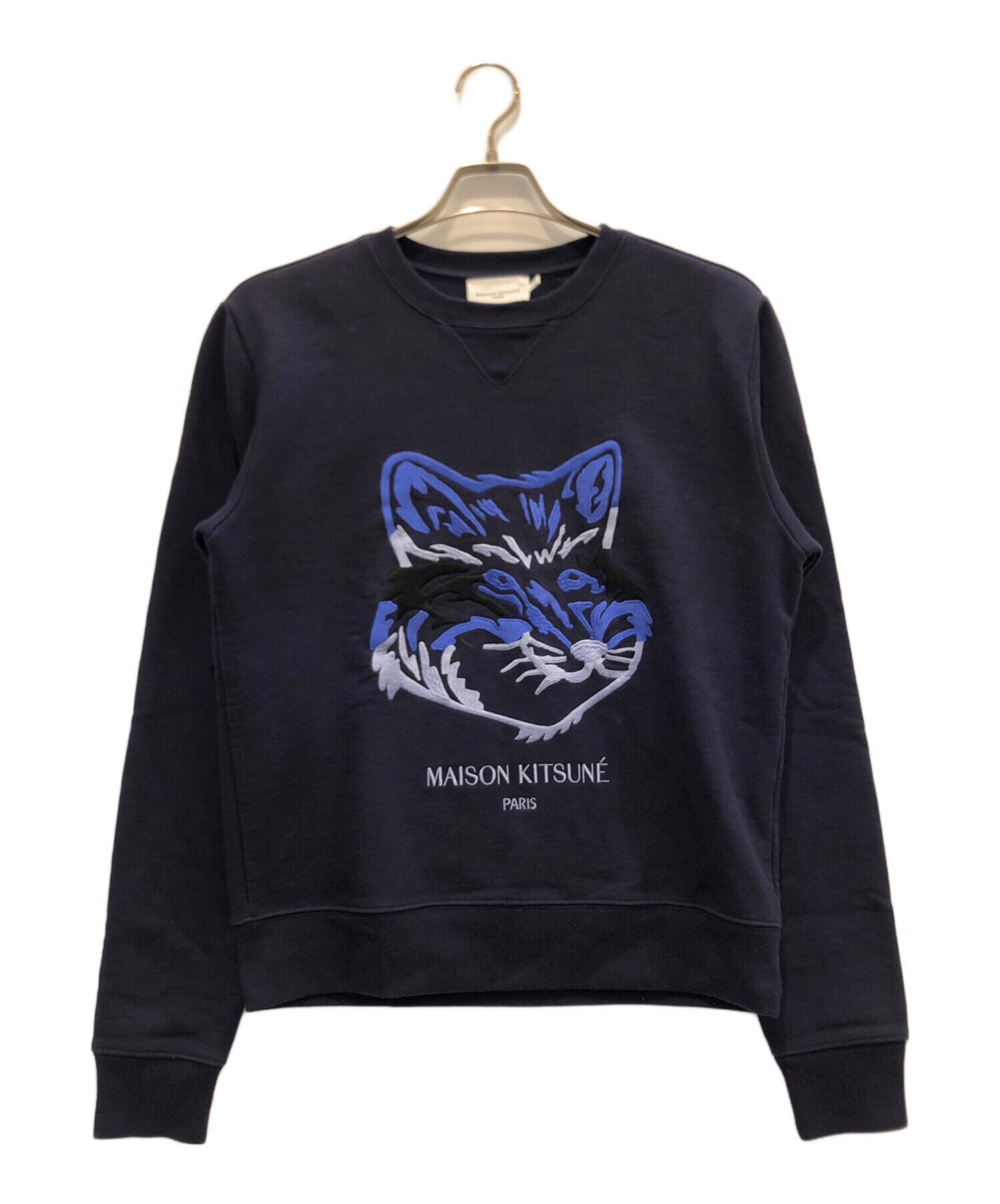 MAISON KITSUNÉ 猫刺繍 トレーナー ネイビー MAISON KITSUNÉ 猫刺繍 トレーナー ネイビー MAISON KITSUNÉ 猫