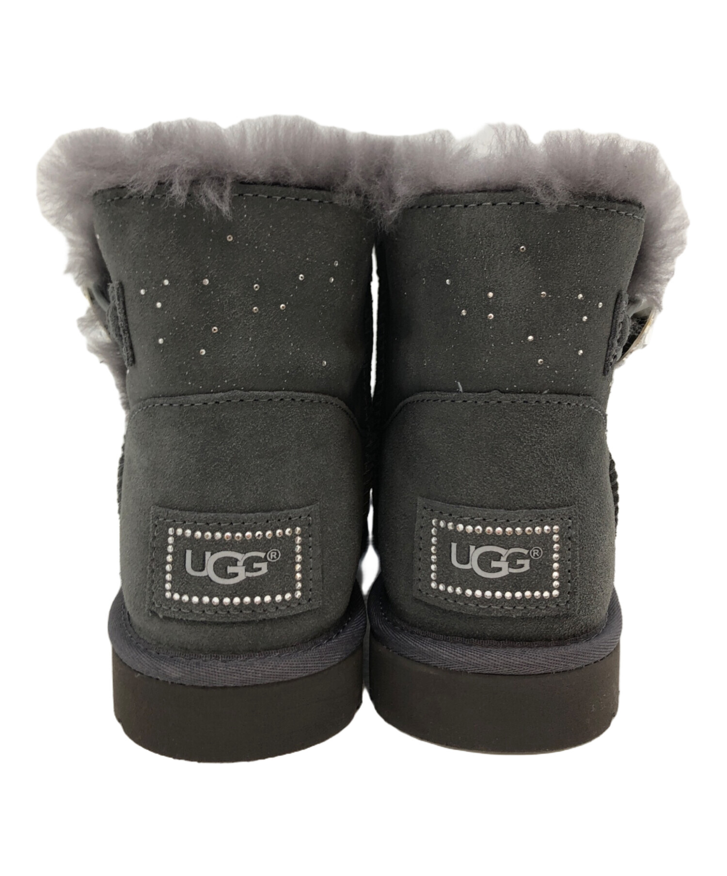 中古・古着通販】UGG (アグ) スワロフスキー付 ムートンブーツ グレー