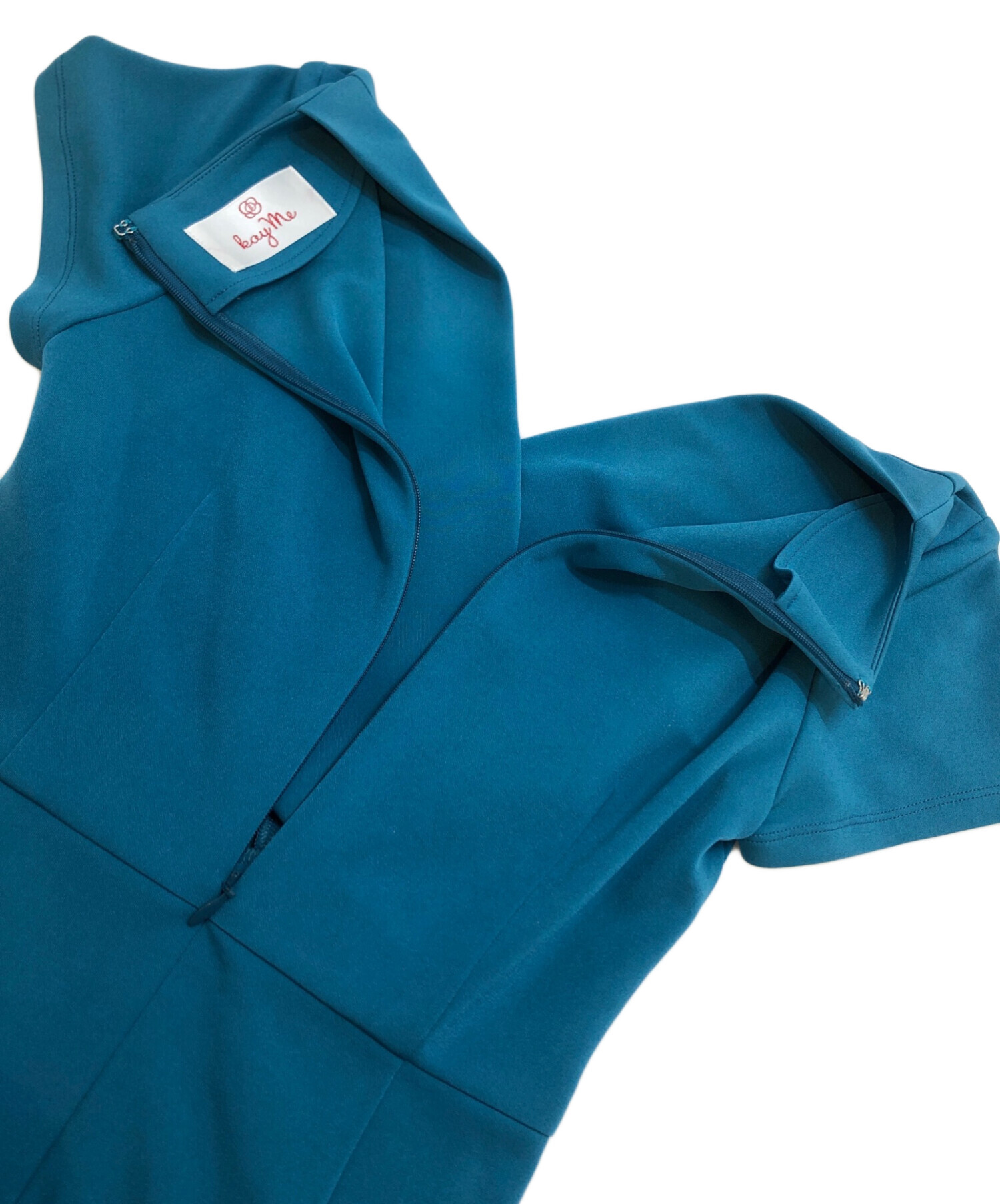 kayme ターコイズブルー　ギャザーワンピース 中古・古着通販】kay me (ケイミー) ターコイズブルーギャザー