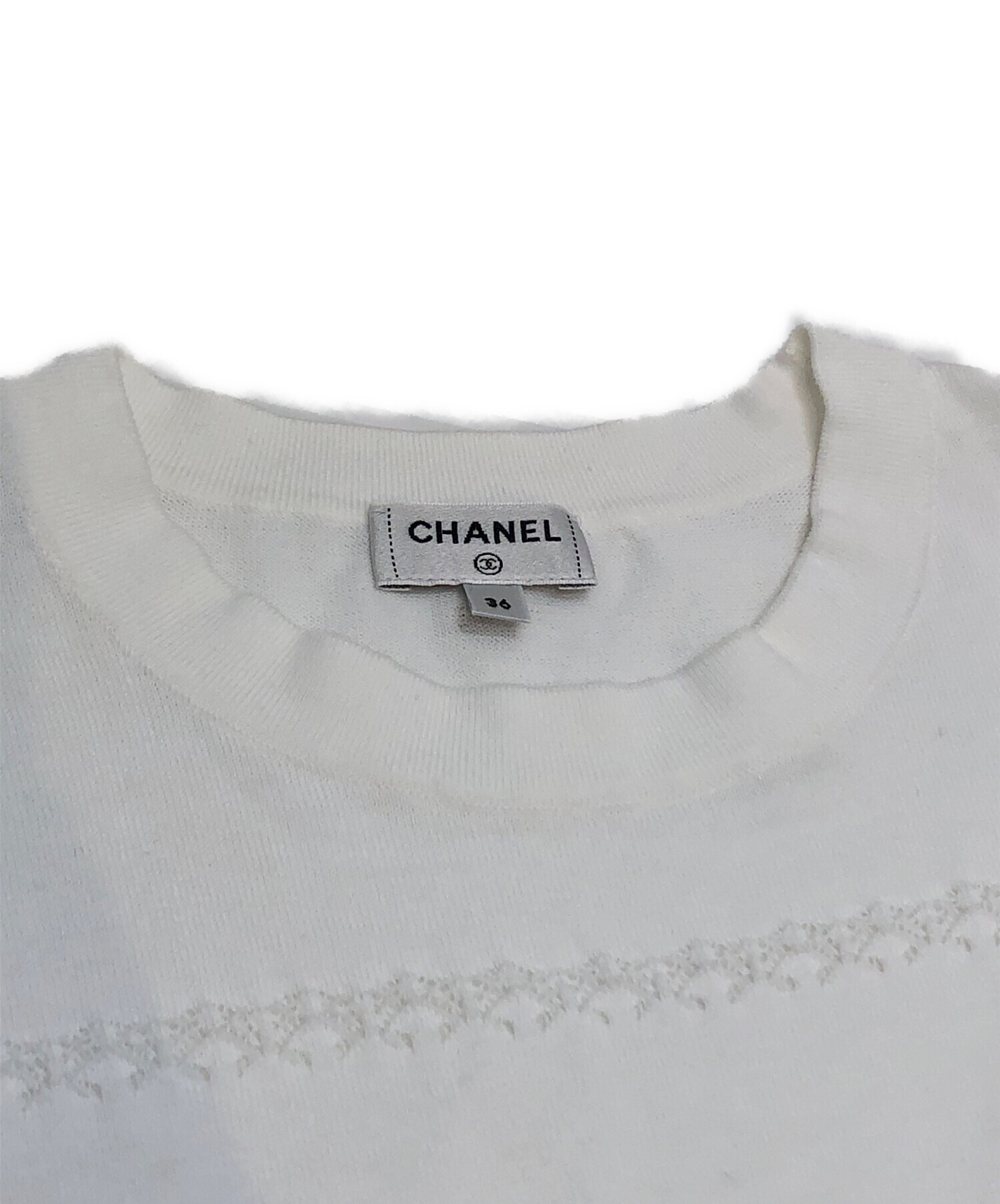 中古・古着通販】CHANEL (シャネル) オーバーサイズTシャツ ホワイト 