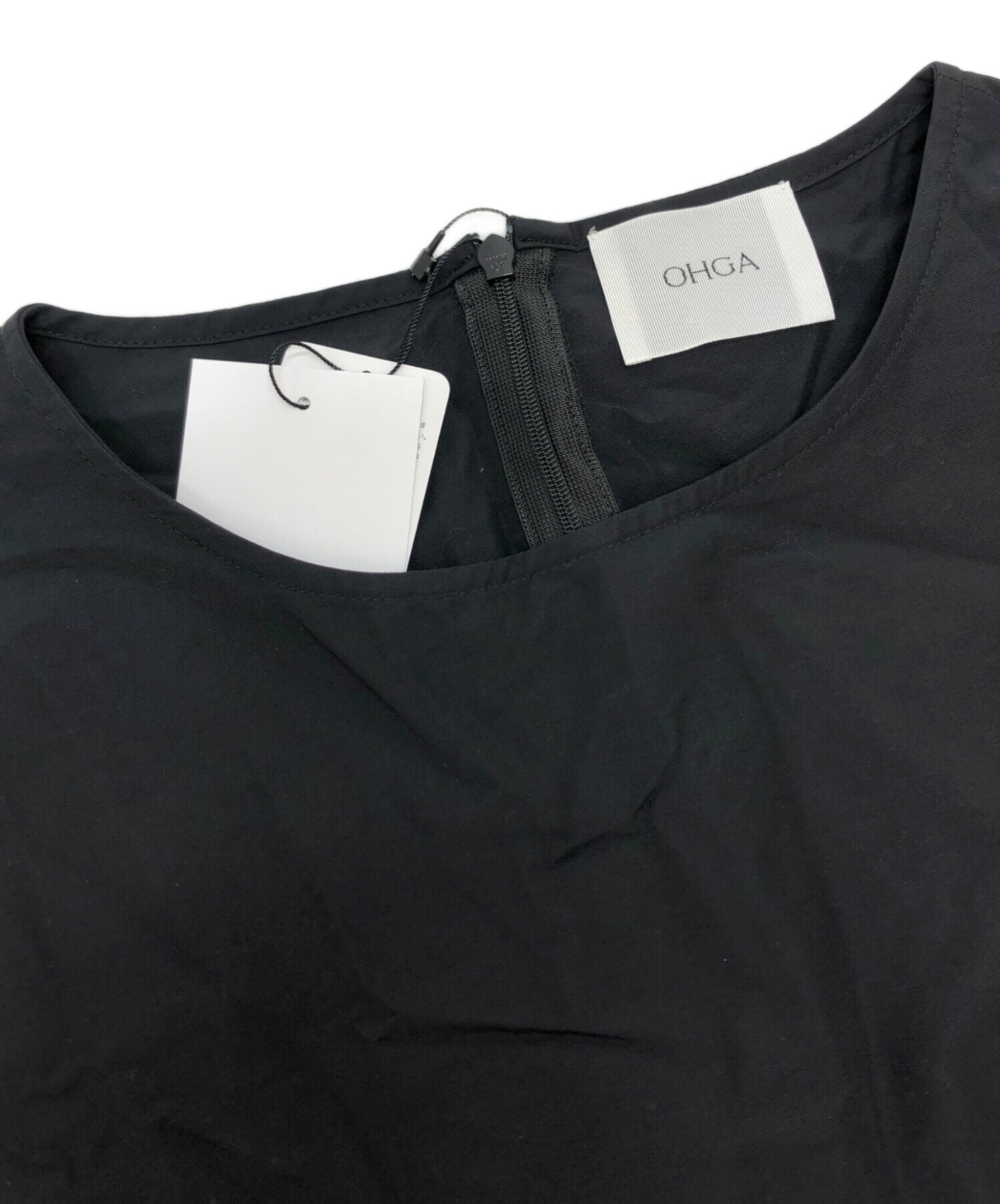 中古・古着通販】OHGA (オオガ) タフタワンピース ブラック サイズ:M 