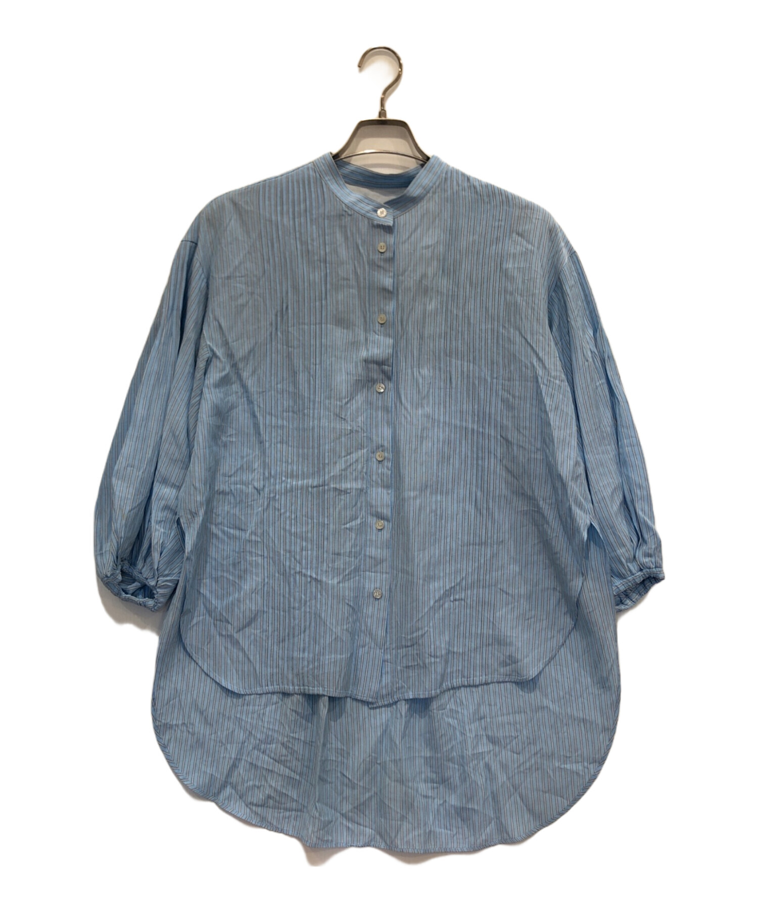 中古・古着通販】LE PHIL (ル フィル) ストライプバンドカラーシャツ 