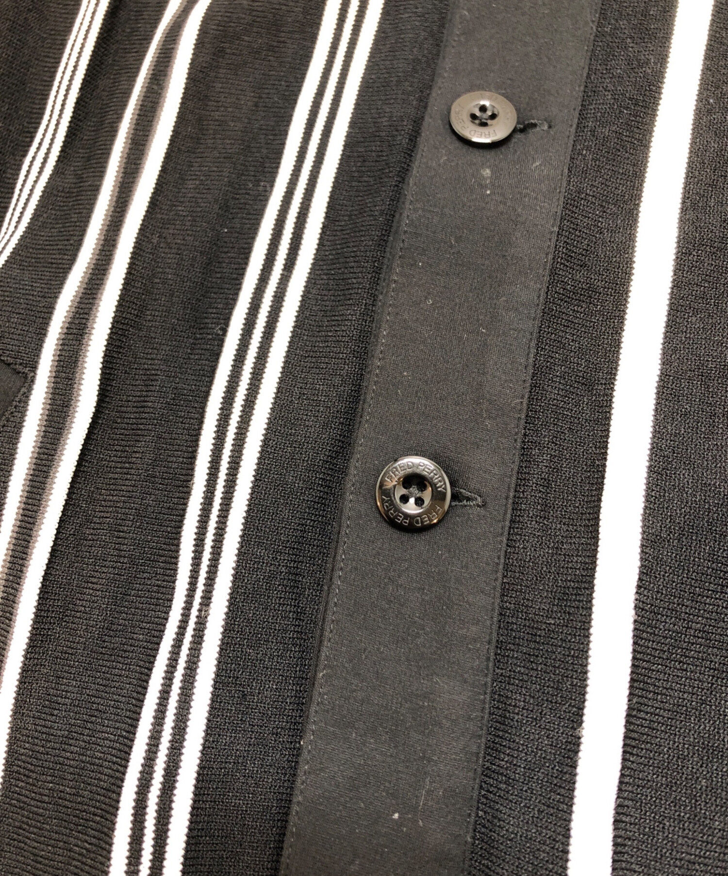 FRED PERRY ストライプシャツカーディガン 中古・古着通販】FRED PERRY (フレッドペリー) ストライプシャツ