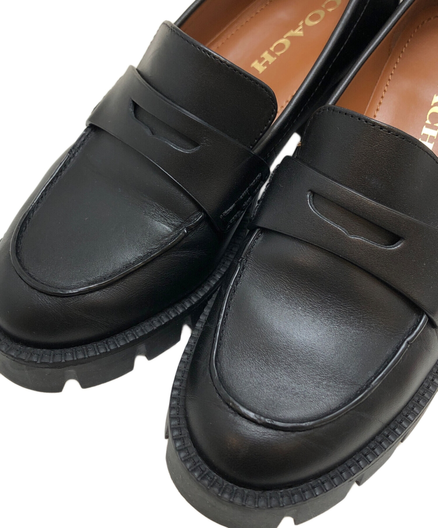 中古・古着通販】COACH (コーチ) コリーンローファー ブラック サイズ