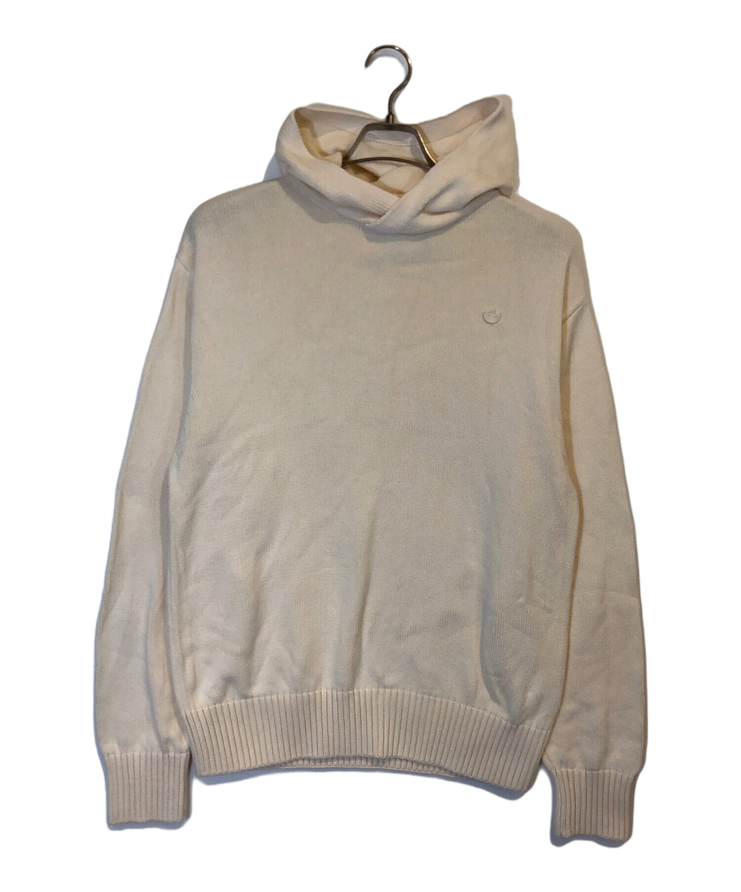 中古・古着通販】adidas (アディダス) ニットパーカー アイボリー 
