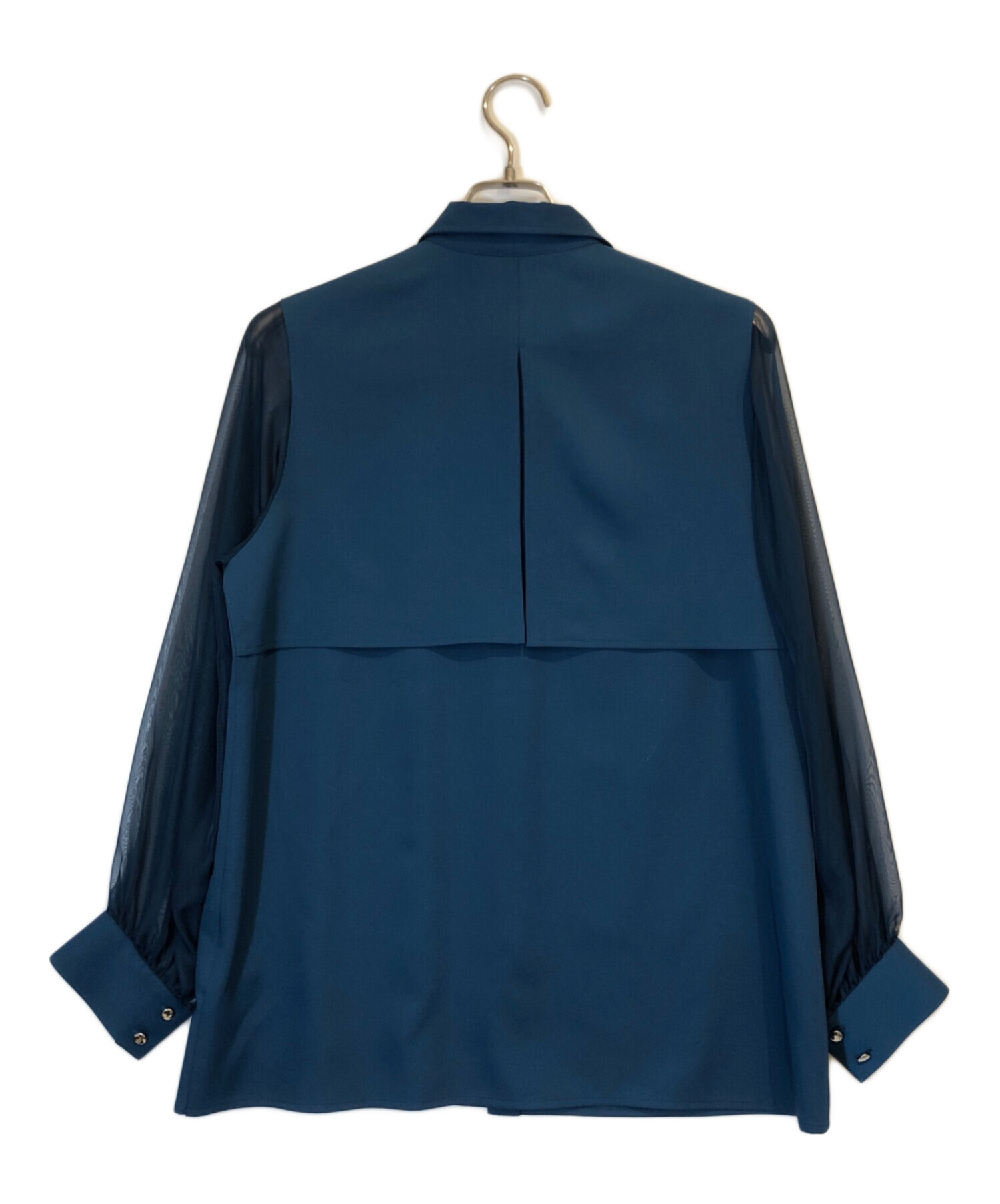 中古・古着通販】HARE (ハレ) シアーキリカエプリーツシャツ ブルー 