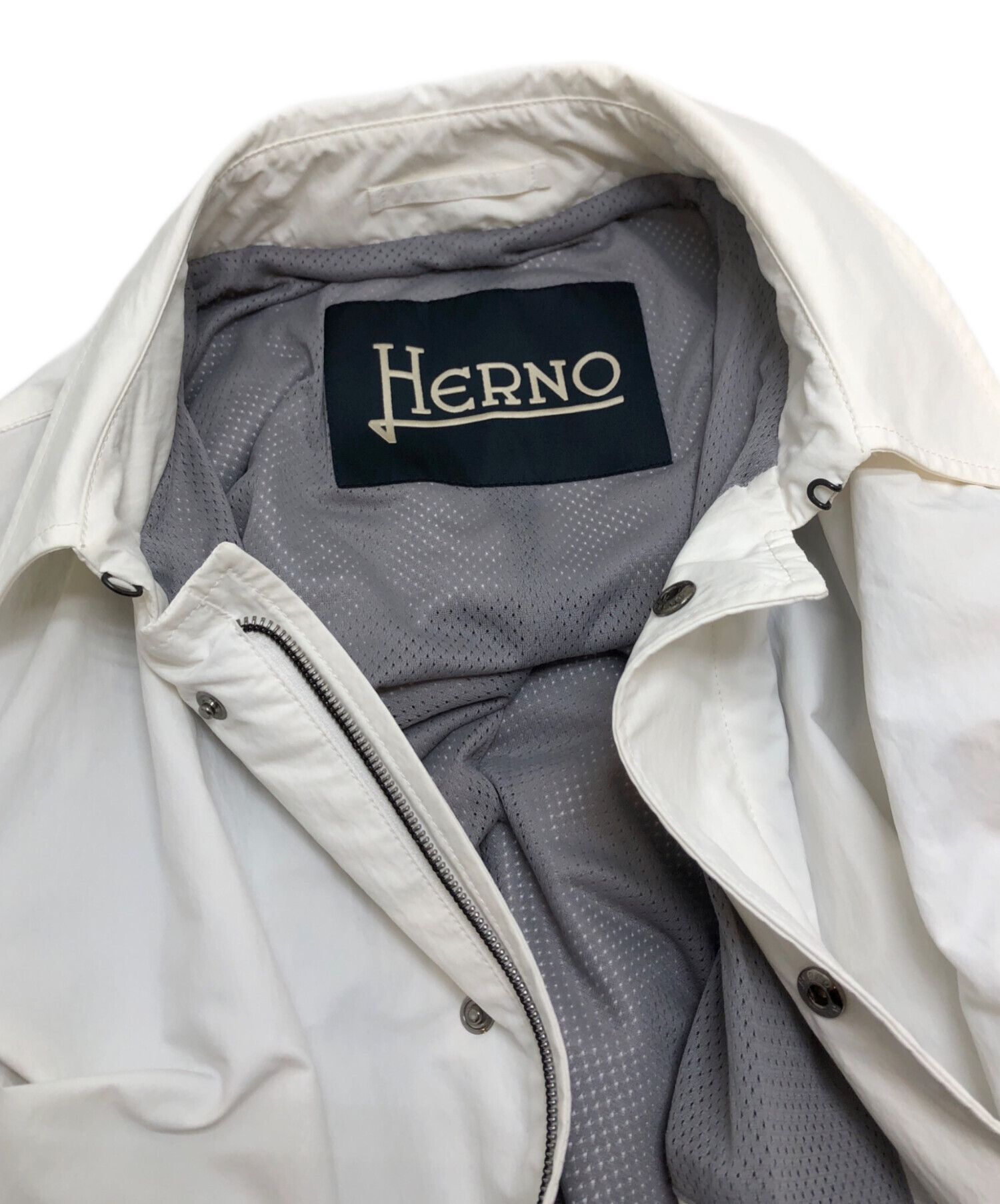 中古・古着通販】HERNO (ヘルノ) ジップジャケット ホワイト サイズ:48 