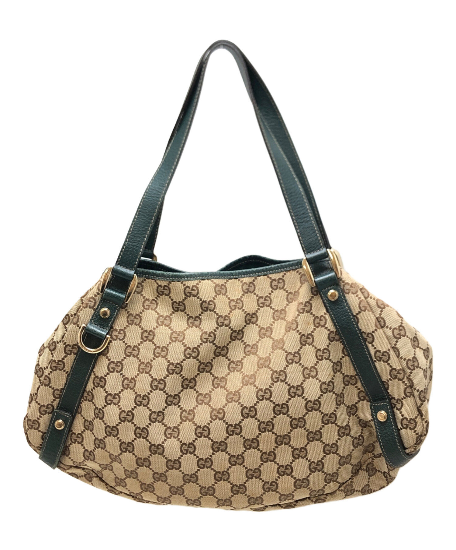 中古・古着通販】GUCCI (グッチ) GGキャンバストートバッグ グリーン 
