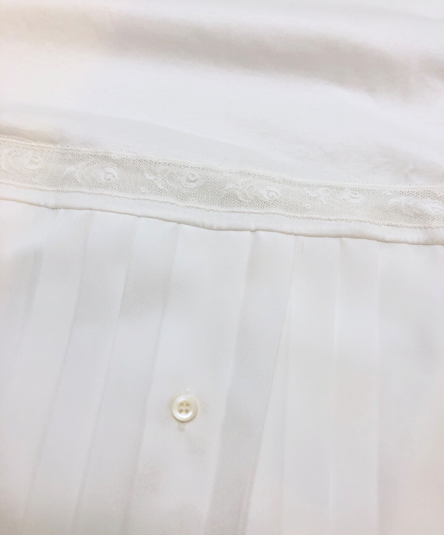 中古・古着通販】PRADA (プラダ) シャツドッキングレースワンピース