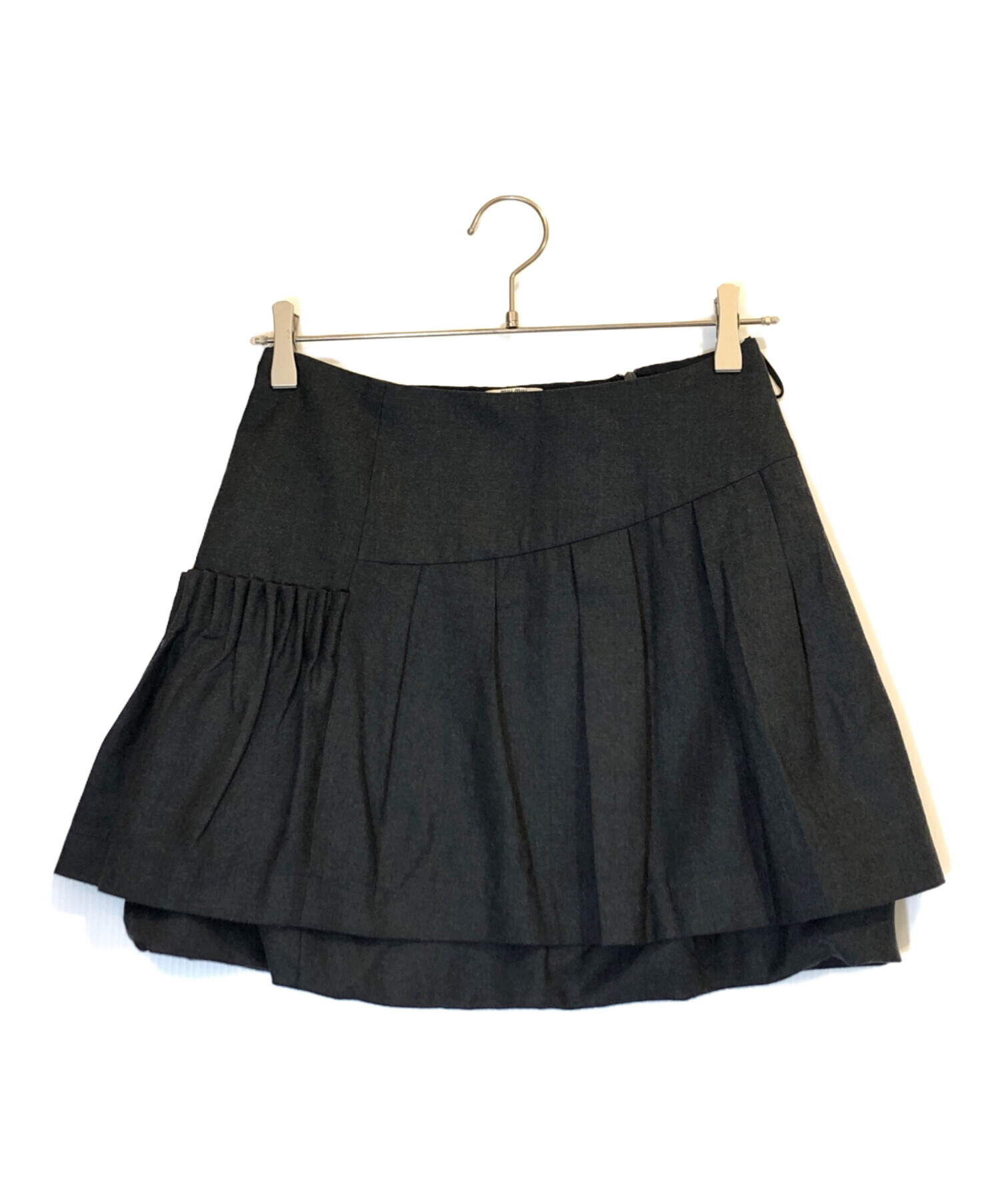 中古・古着通販】MIU MIU (ミュウミュウ) プリーツスカート グレー 