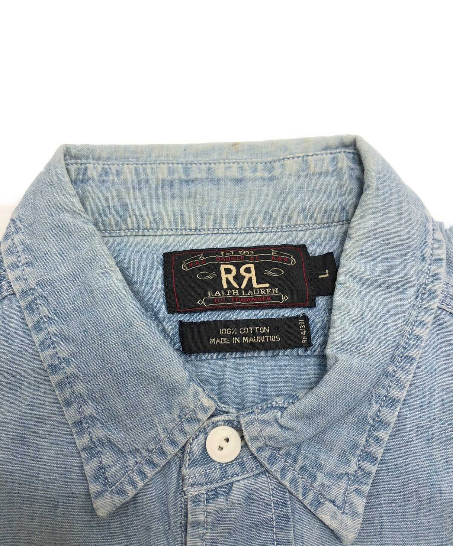 中古・古着通販】RRL (ダブルアールエル) シャンブレーシャツ ブルー