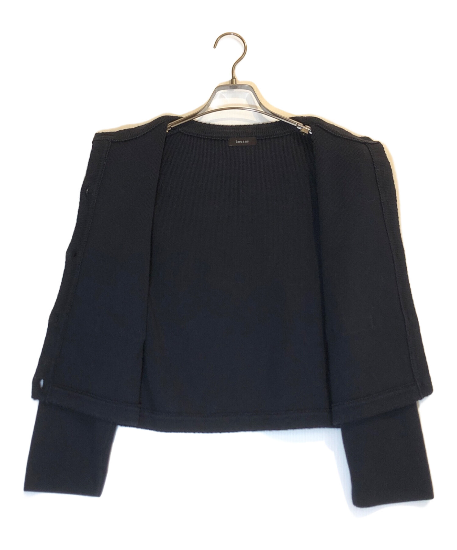 anuans ZOZO限定 オリジナルボタンノーカラーニットジャケット