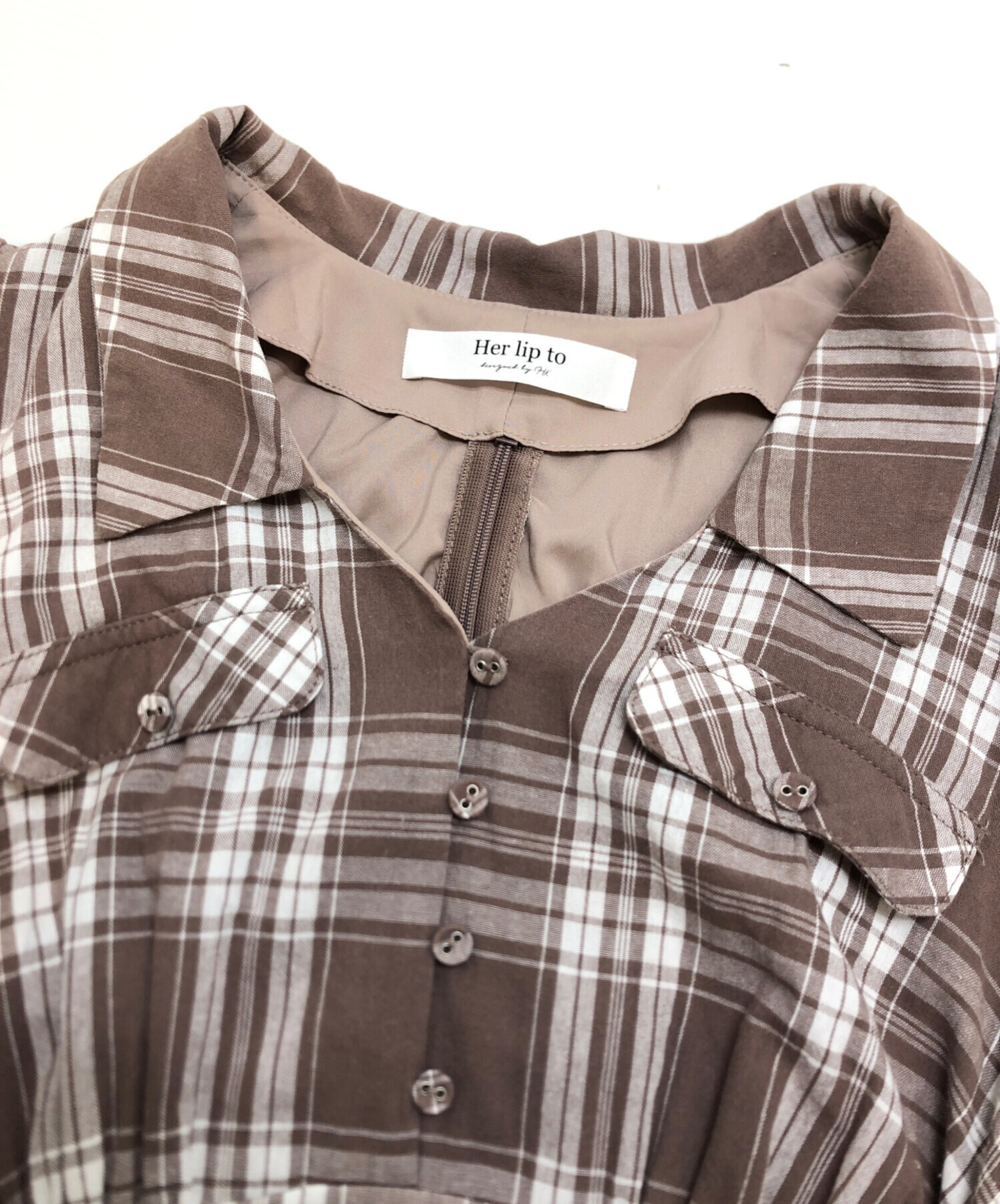 中古・古着通販】Her lip to (ハーリップトゥ) Bergamo Plaid Tiered 