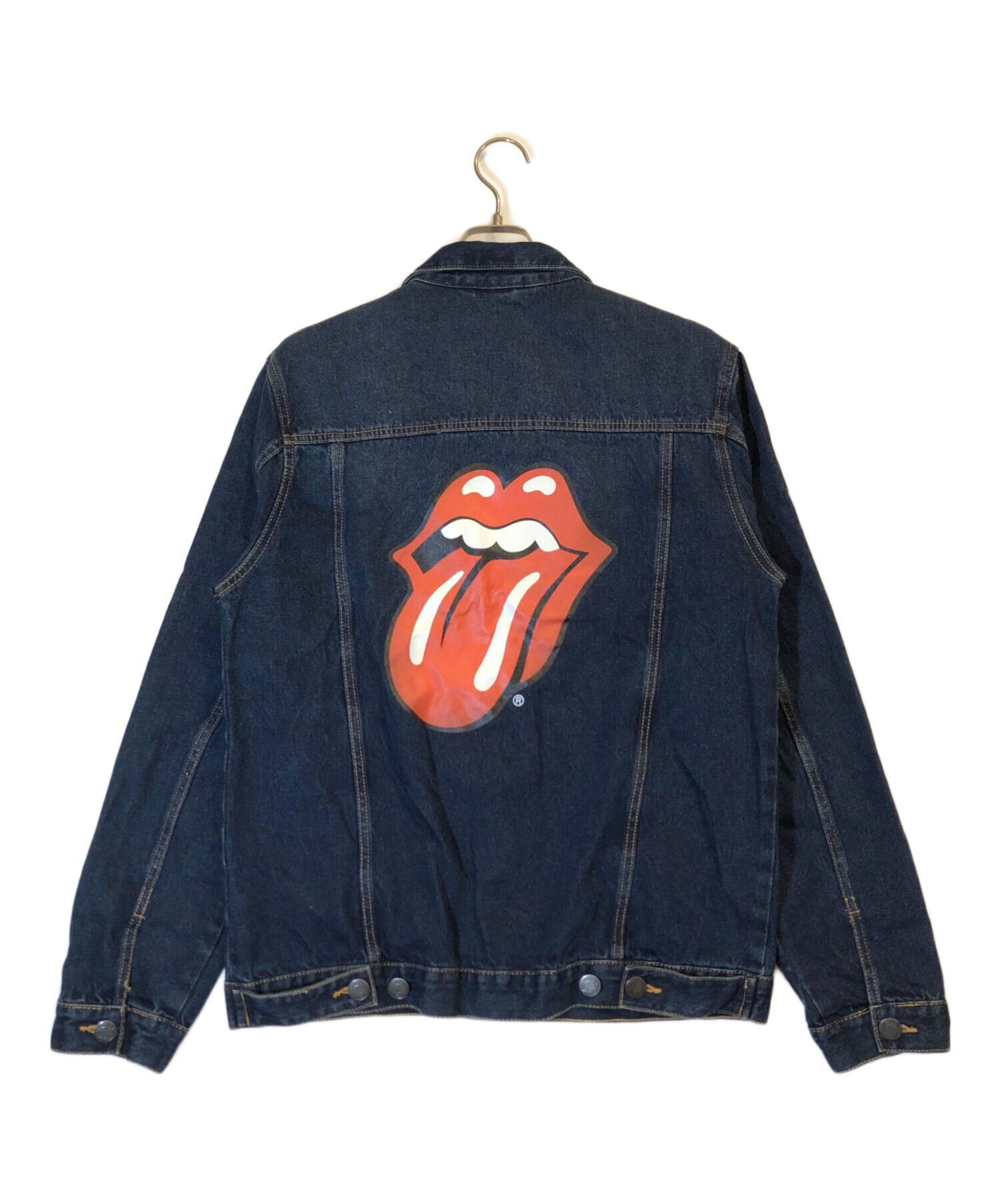 廃盤品　本革　Rolling Stones ビッグロゴ デニムジャケット 中古・古着通販】ROLLING STONES (ローリングストーンズ) デニム