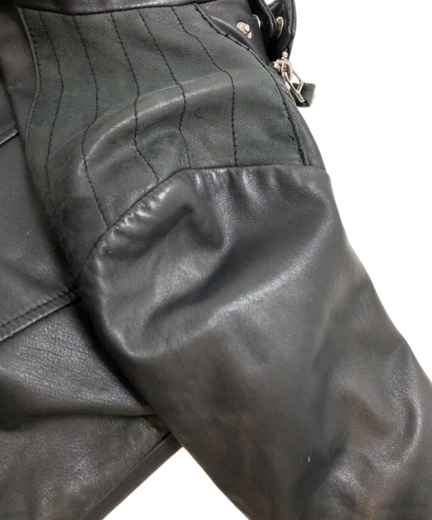 中古・古着通販】SLY (スライ) スタッズライダースジャケット ブラック