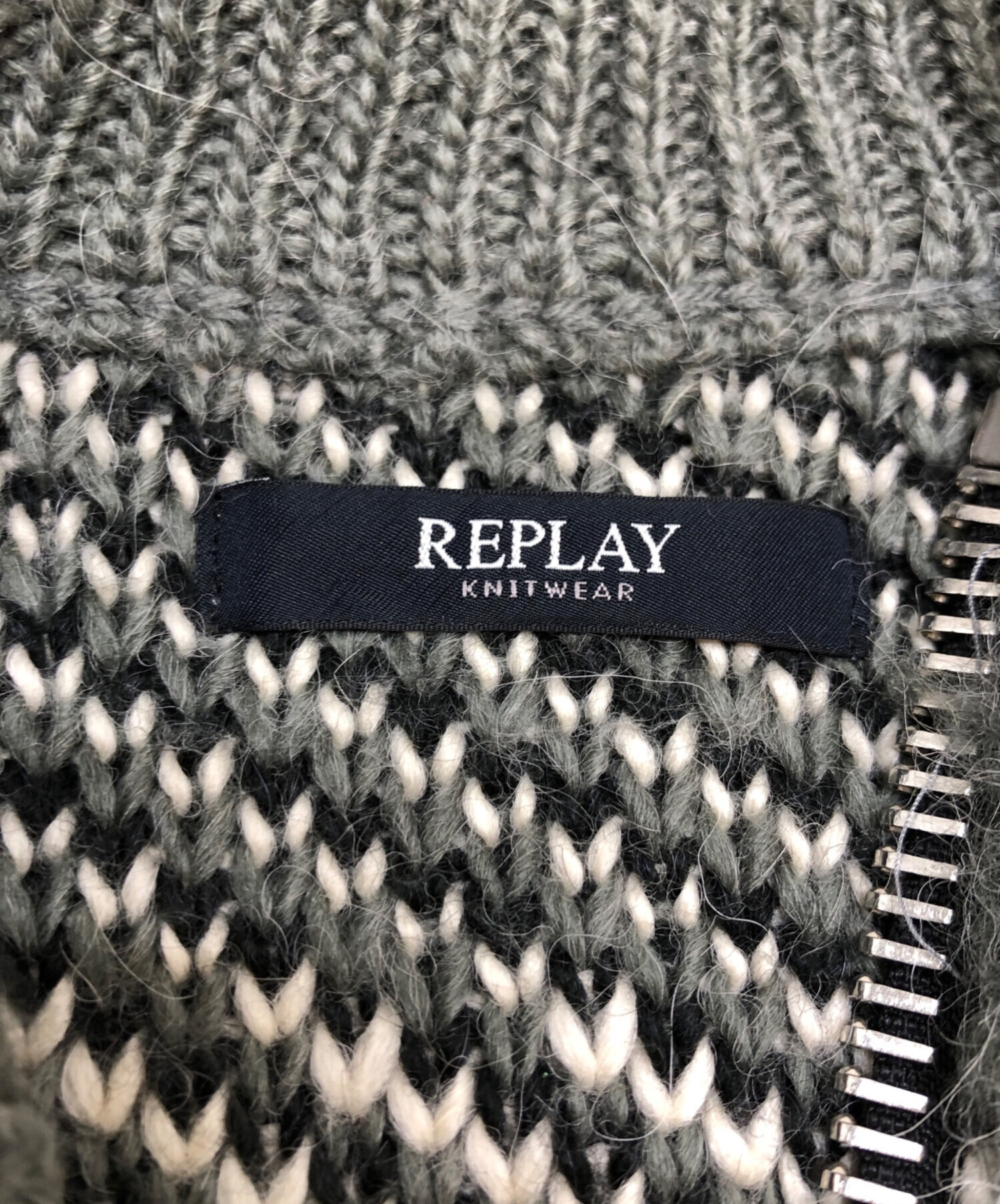 中古・古着通販】REPLAY (リプレイ) アルパカニットジャケット グレー 