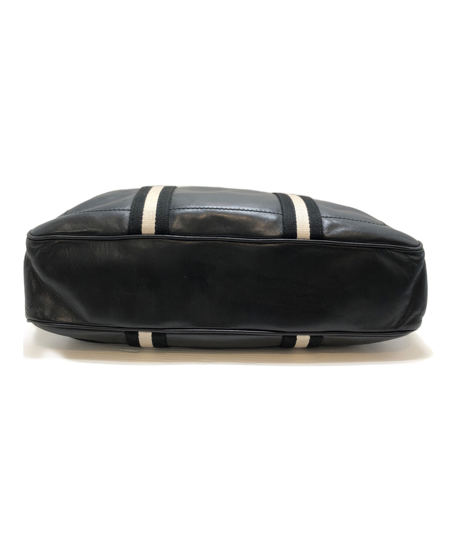 中古・古着通販】BALLY (バリー) レザーストライプビジネスバッグ