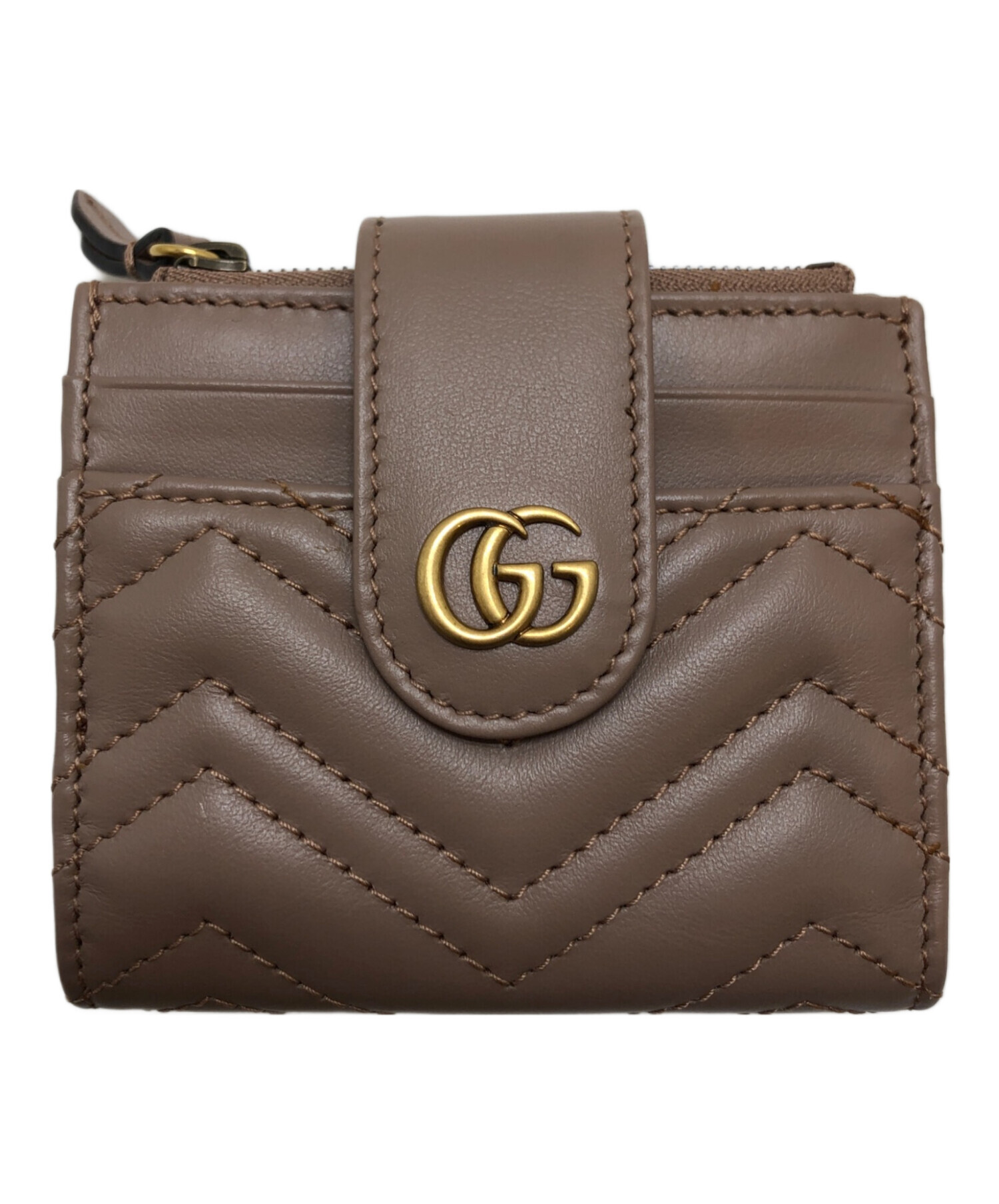 中古・古着通販】GUCCI (グッチ) 2つ折り財布 ベージュ｜ブランド