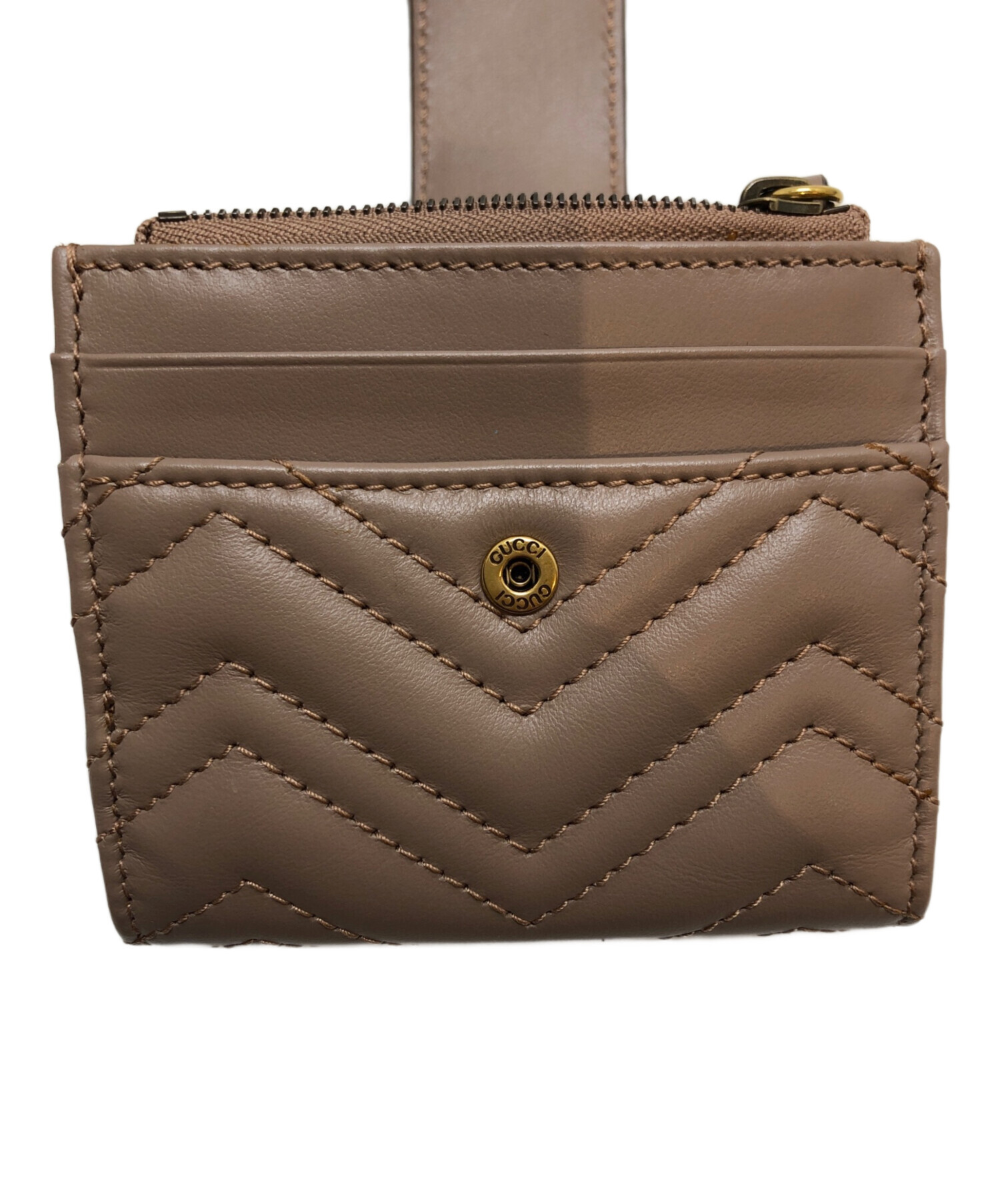 中古・古着通販】GUCCI (グッチ) 2つ折り財布 ベージュ｜ブランド