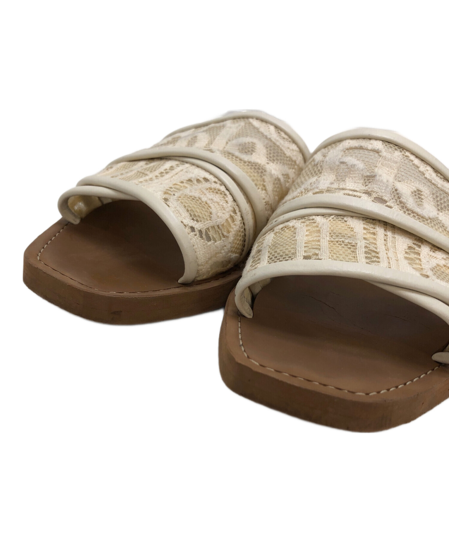 Chloe クロエ　サンダル クロエ Chloe キッズシューズ スライド フラットサンダル ブルー