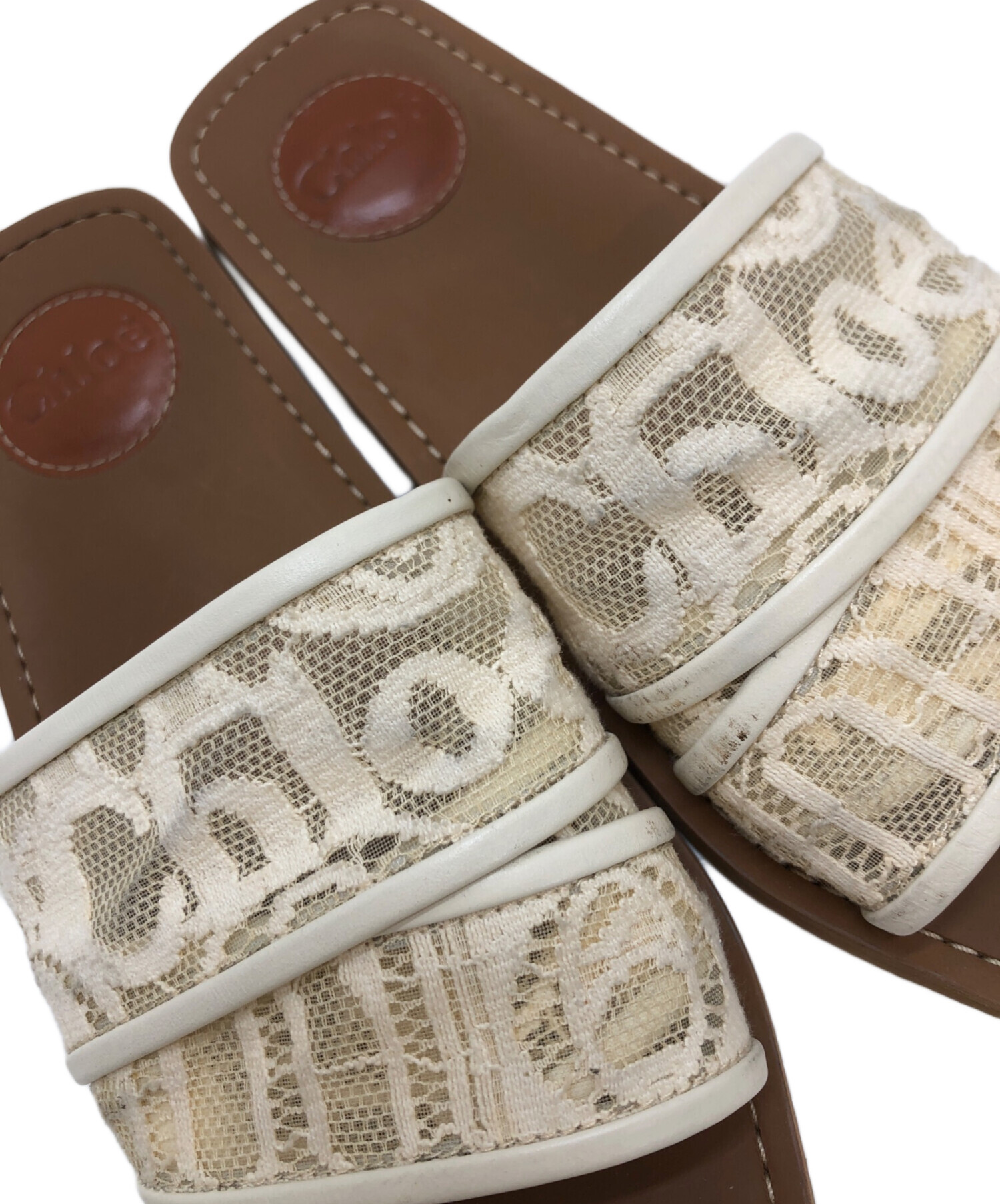 中古・古着通販】Chloe (クロエ) レースサンダル ホワイト サイズ:37