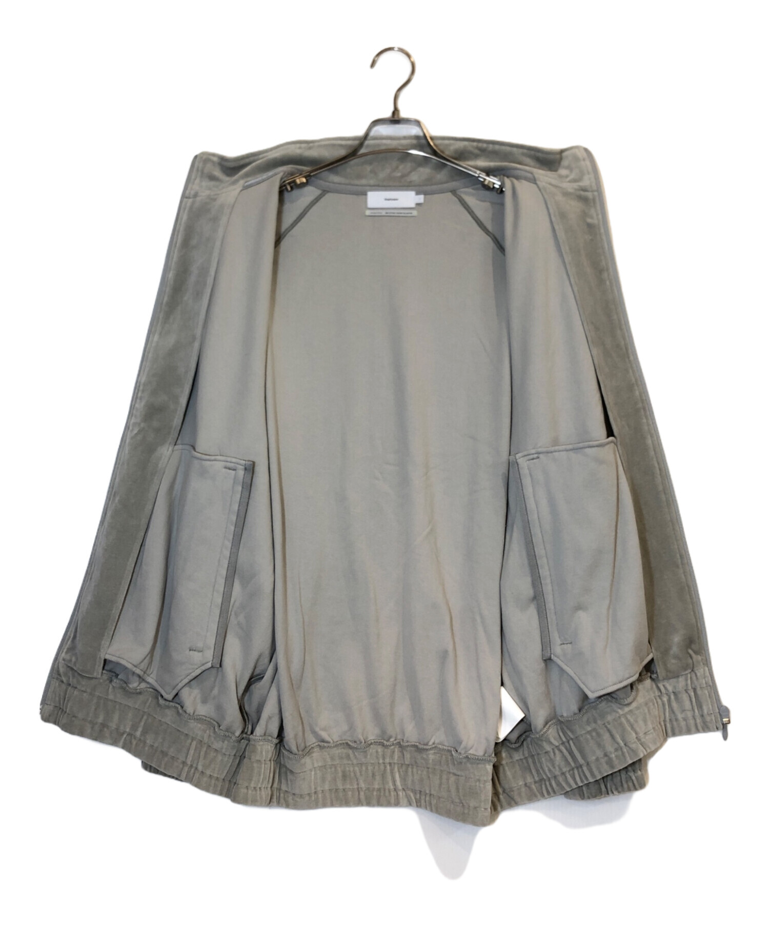 Graphpaper ベロア トラックジャケット サイズ2 グレー 美品 中古・古着通販】Graphpaper (グラフペーパー) Compact Velour Track