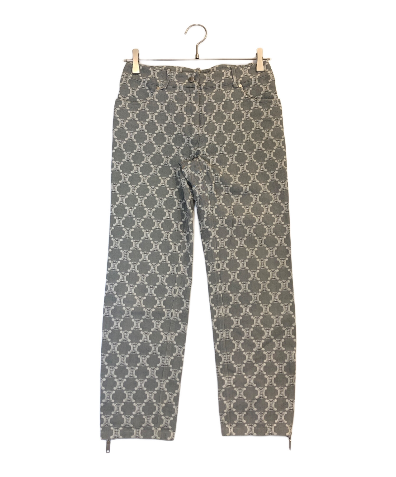 CELINE マカダム柄 パンツ 38サイズ 中古・古着通販】CELINE (セリーヌ) 総柄パンツ グレー サイズ:36