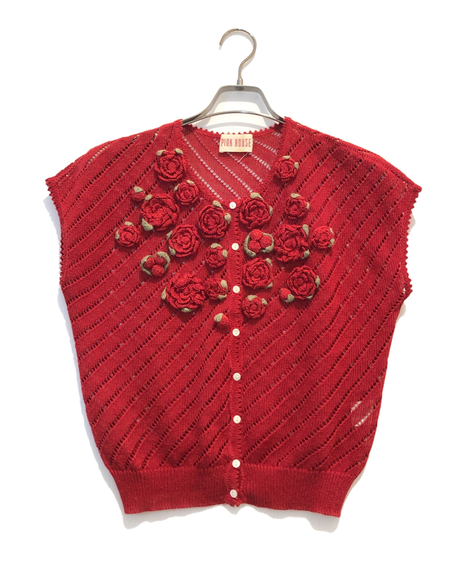 中古・古着通販】PINK HOUSE (ピンクハウス) 花モチーフニットベスト