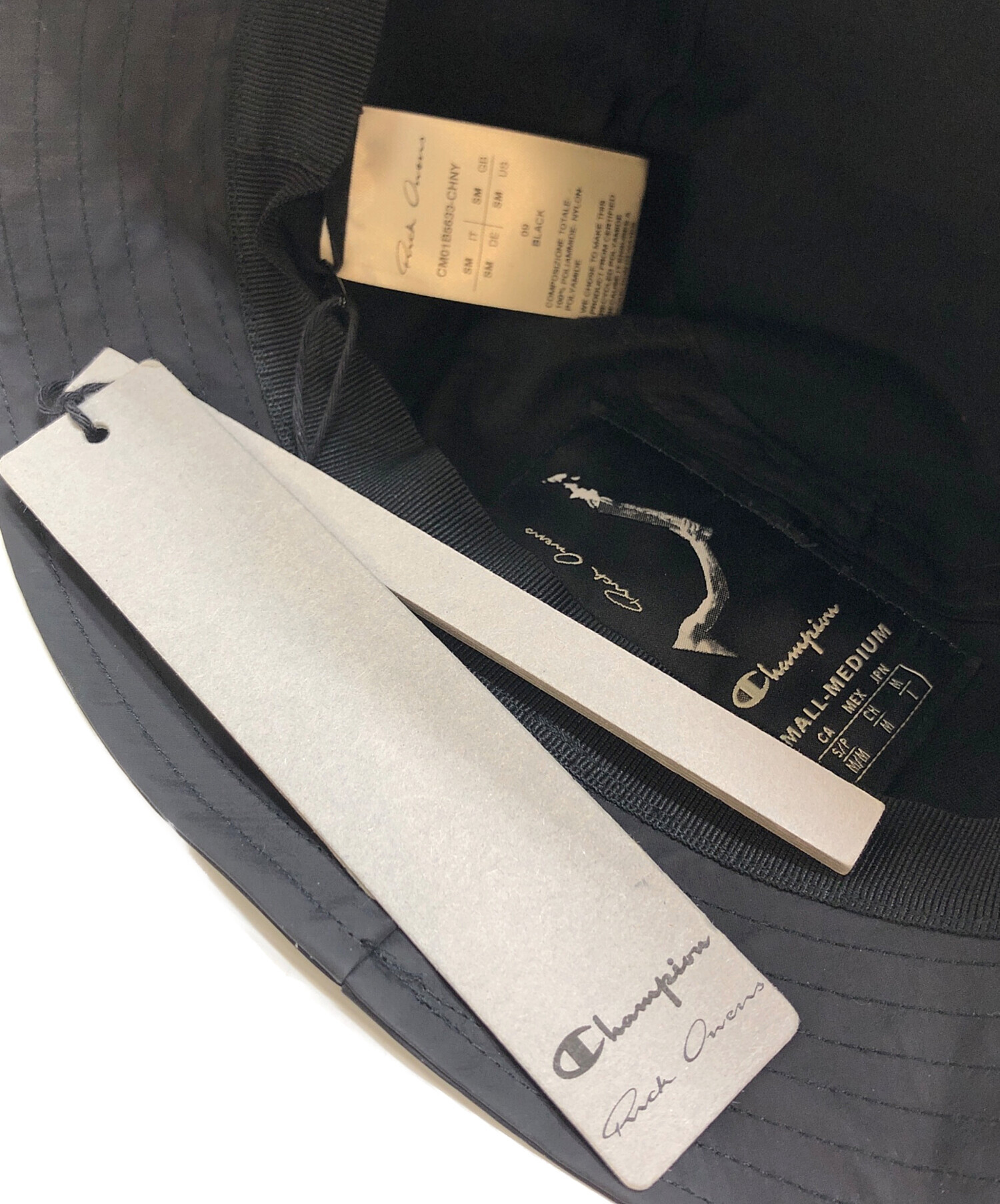 【新品大人気コラボ】RICK OWENS×Champion バゲットハット　黒 中古・古着通販】Champion (チャンピオン) RICK OWENS (リック