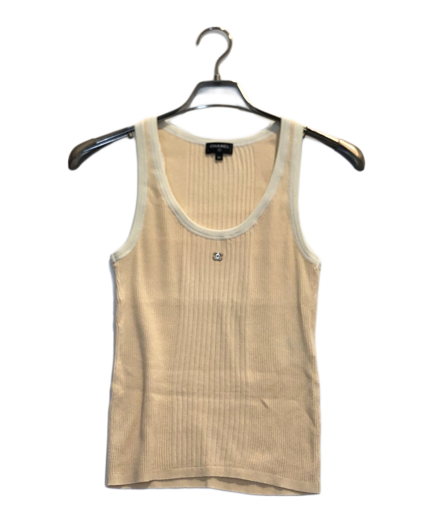 CHANEL オレンジロゴフリルタンクトップ 34 中古・古着通販】CHANEL (シャネル) ココビーチ タンクトップ オレンジ