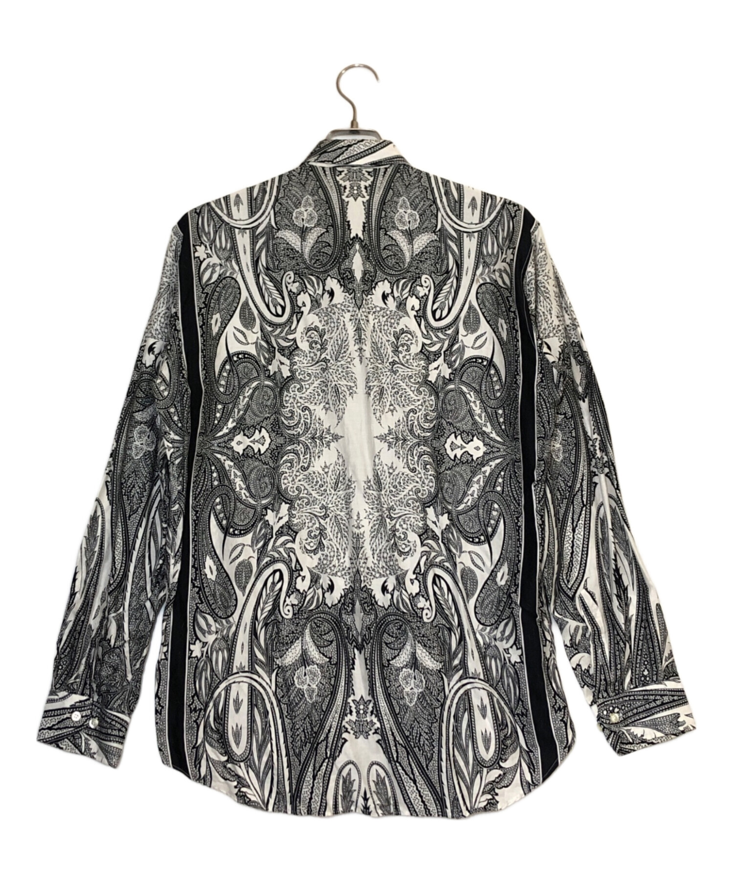 中古・古着通販】ETRO (エトロ) ペイズリー柄シャツ ホワイト×ブラック 